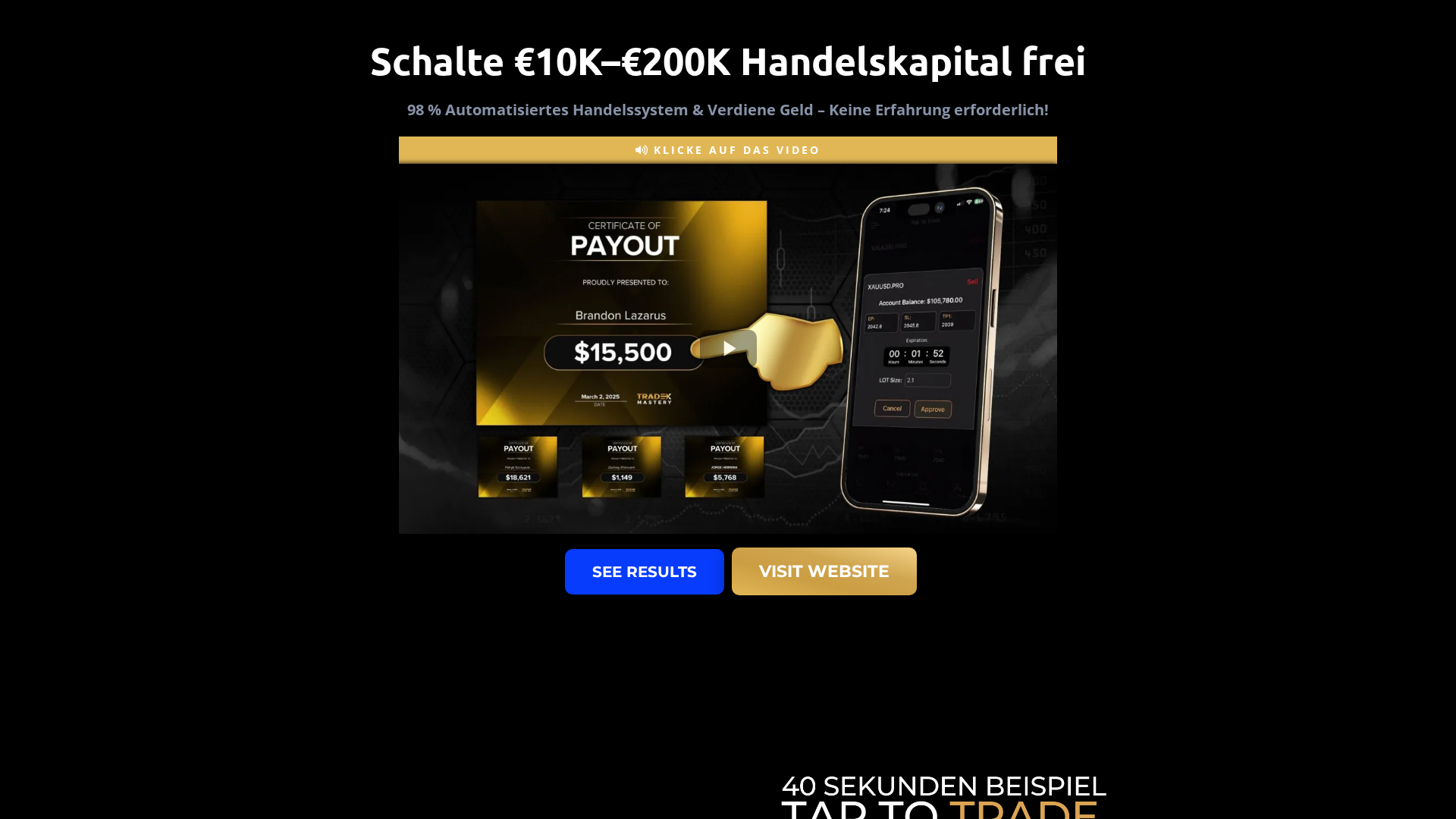 Screenshot of tap2trades.de