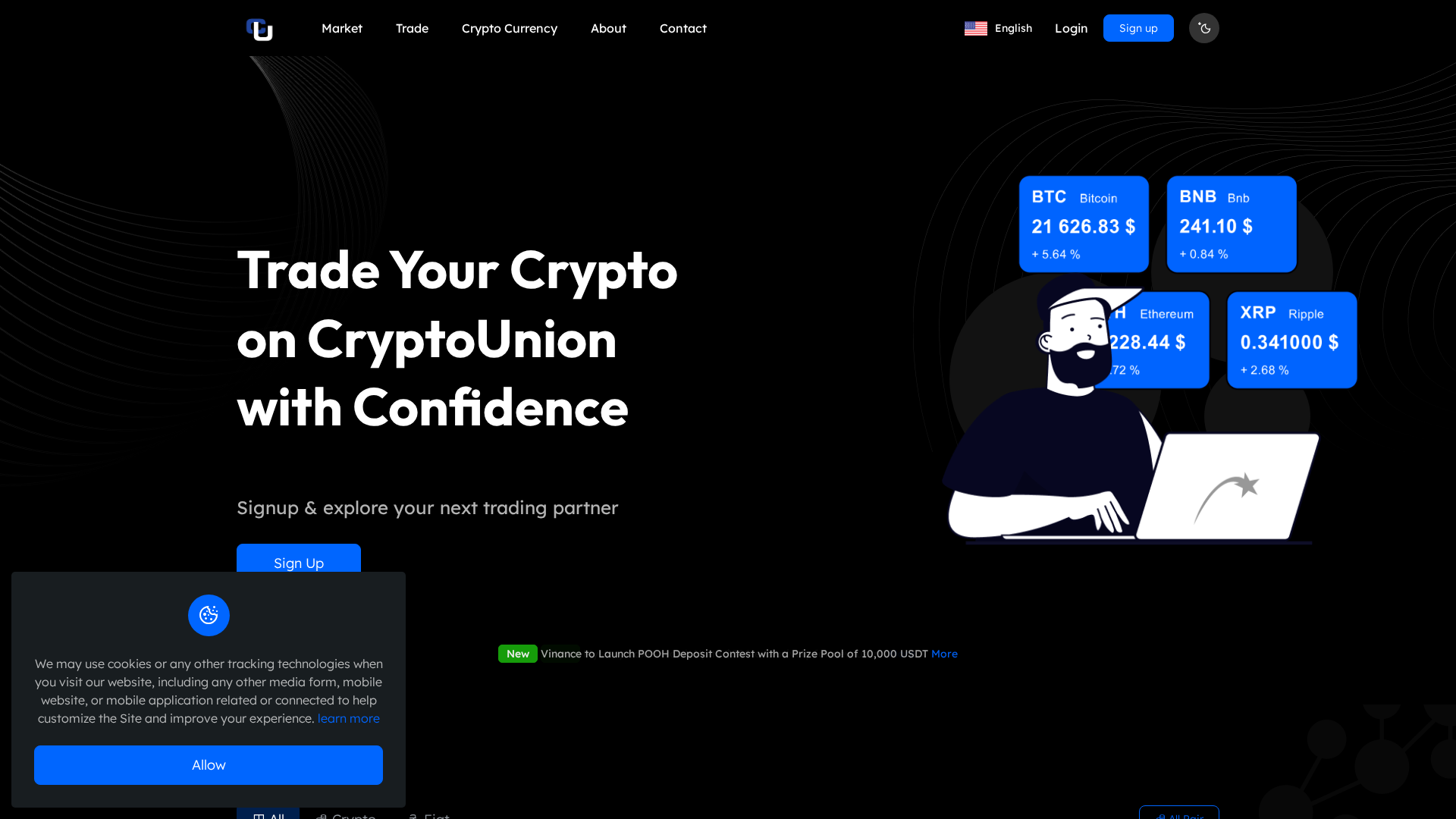 Screenshot of cryptounion-trade.online