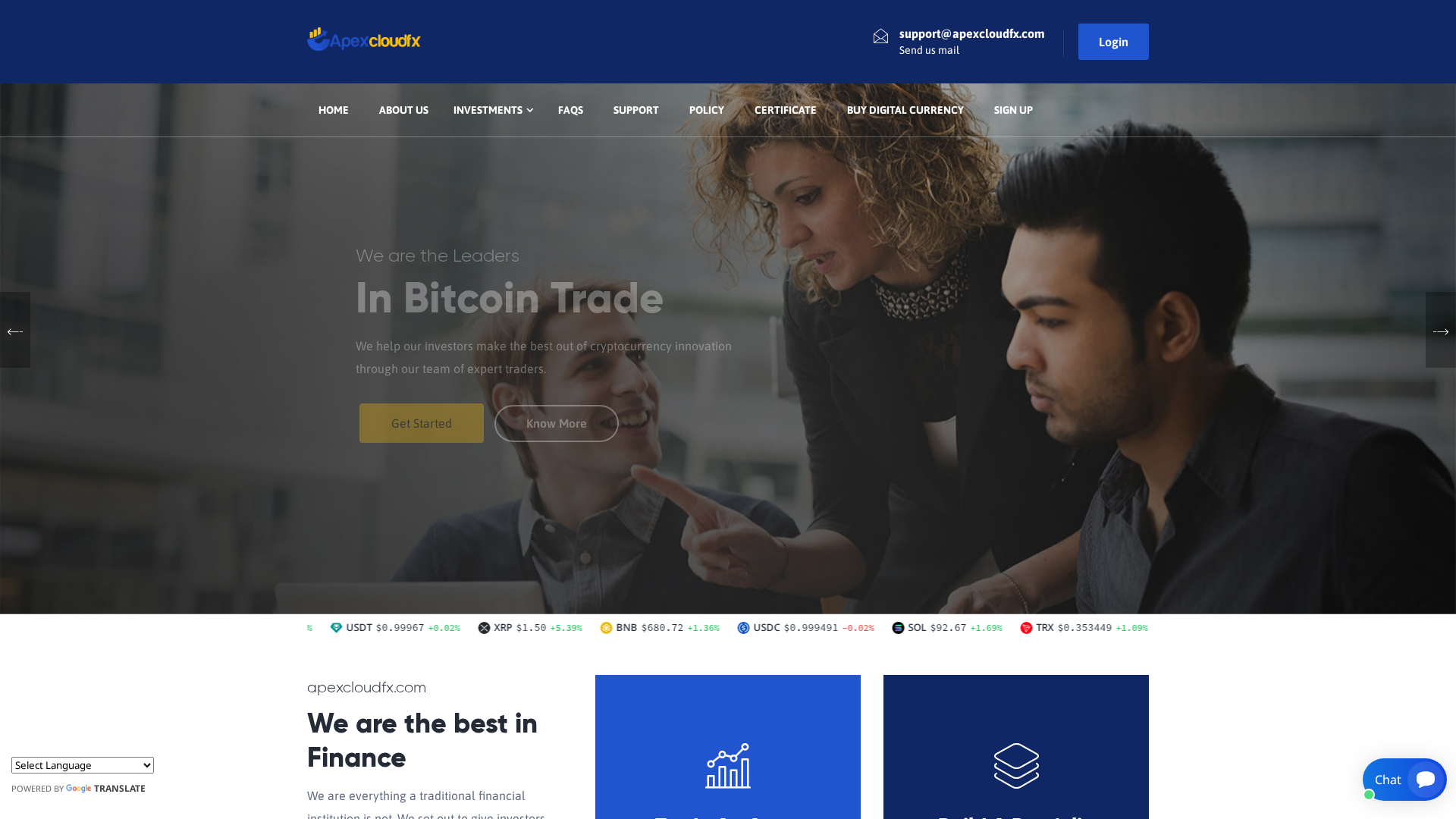 Screenshot of apexcloudfx.com