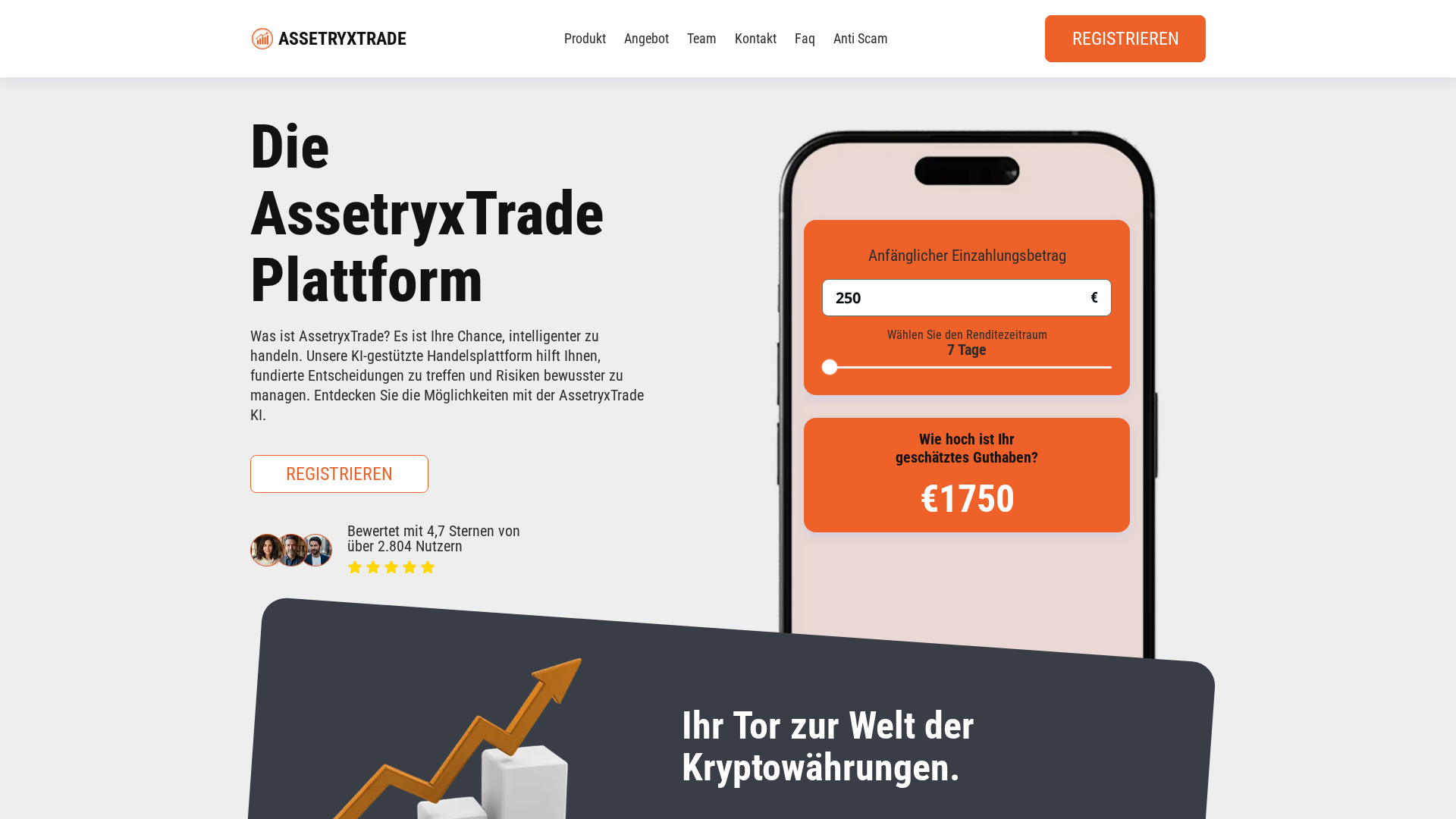 Screenshot of assetryxtrade-de.com