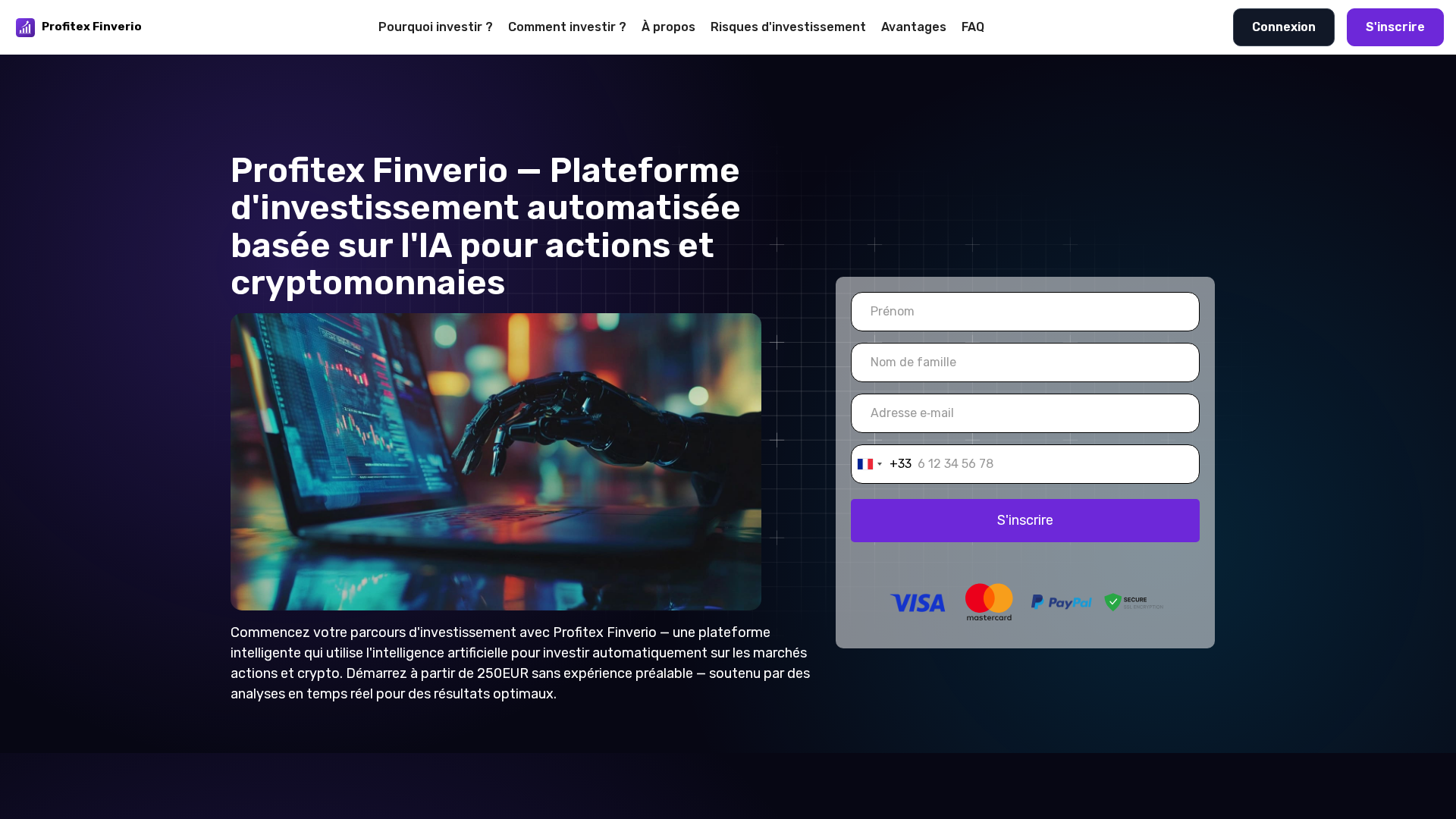 Screenshot of profitex-finverio.online