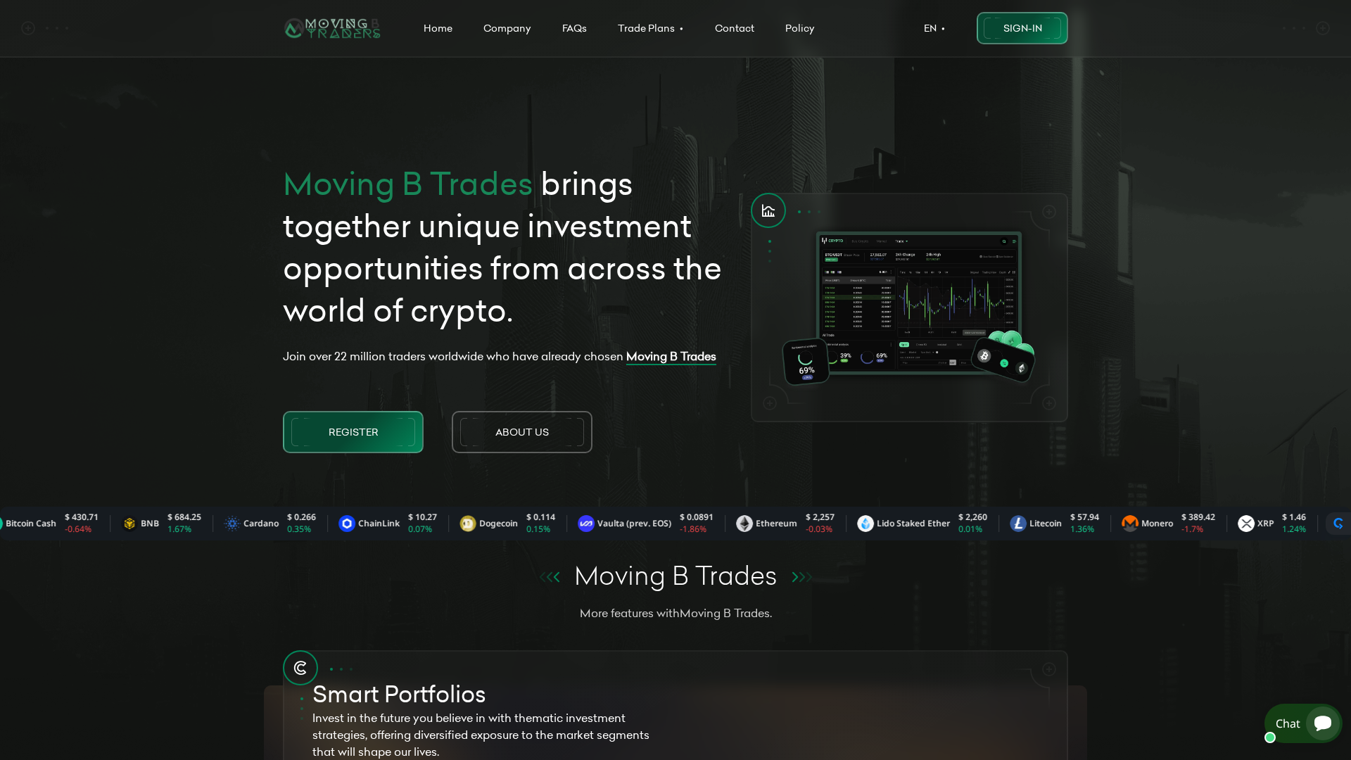 Screenshot of movingbtrades.com