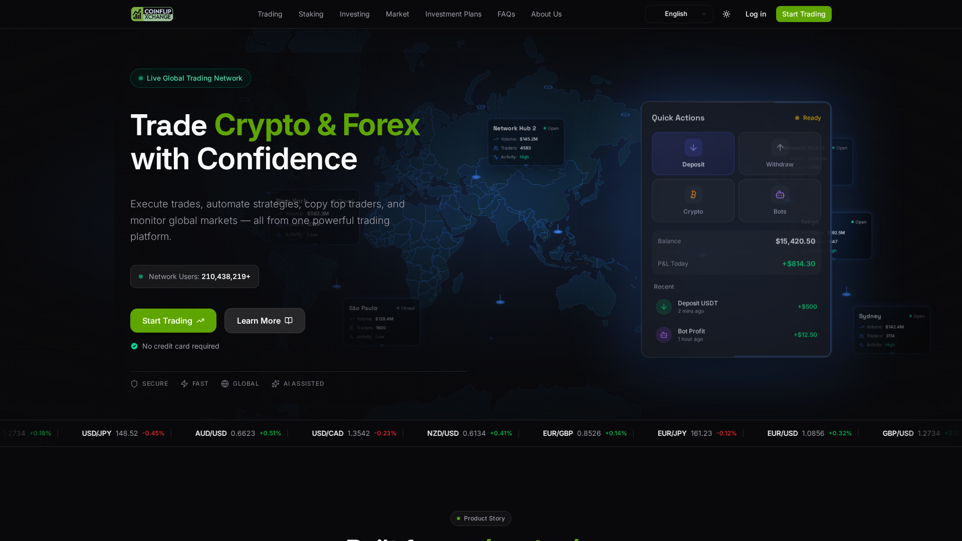 Screenshot of coinflipxchange.today