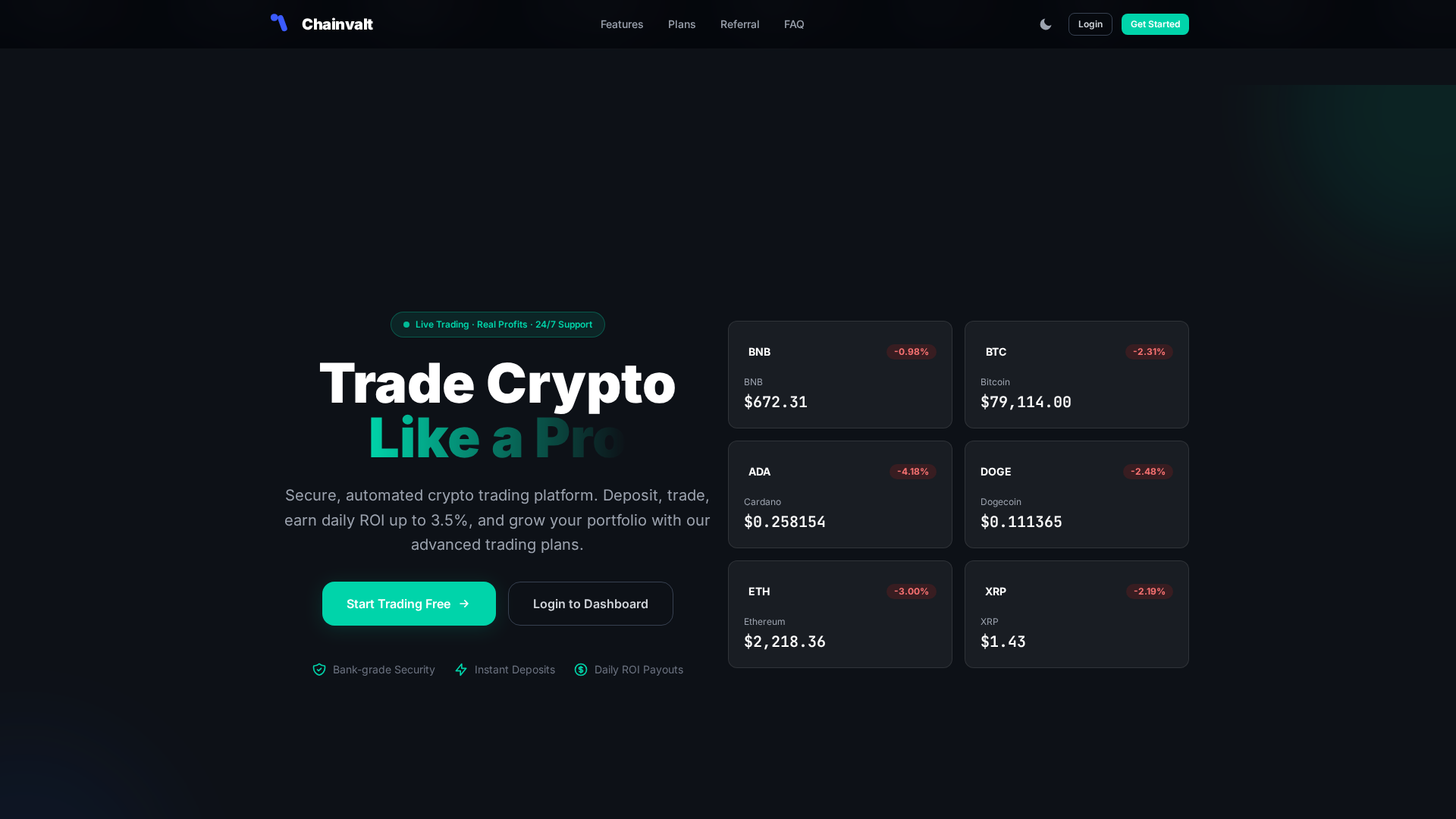 Screenshot of chainvalt.com