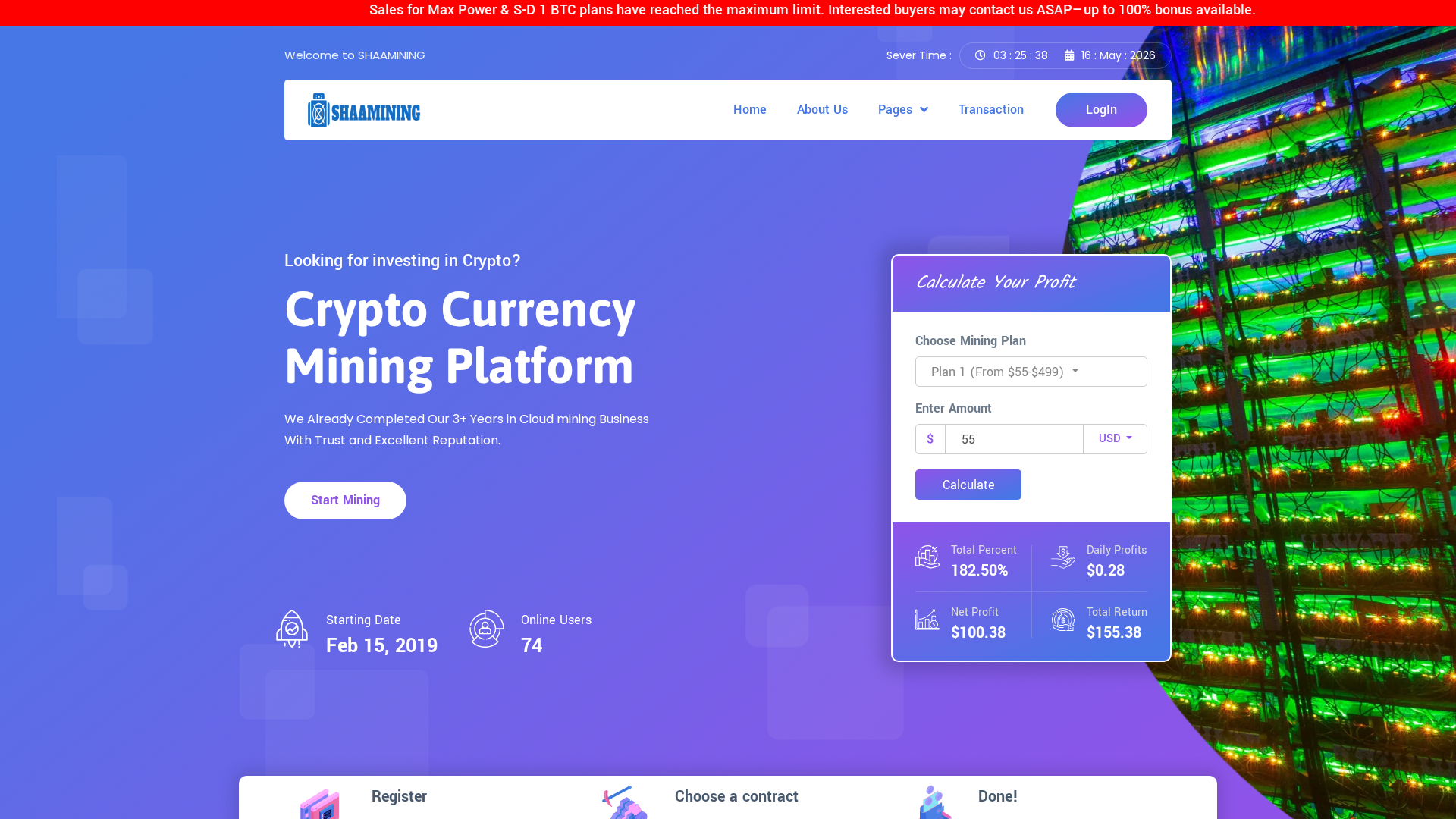 Screenshot of shaamining.com