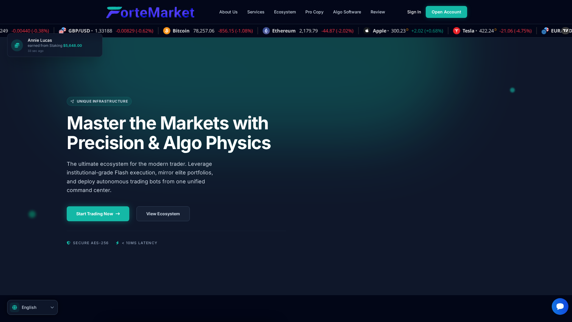 Screenshot of fortemarket.trade