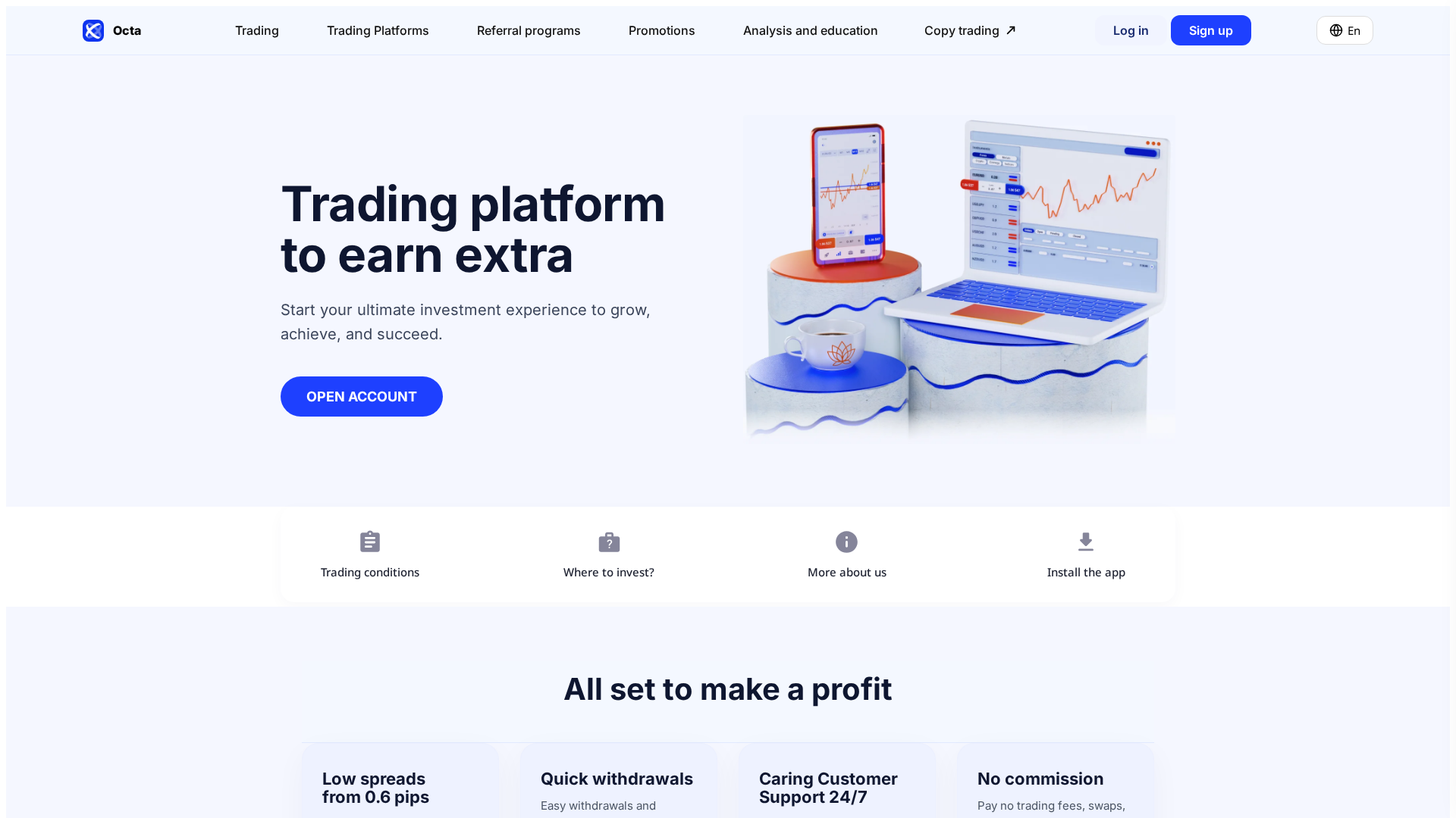 Screenshot of octafxindia.com