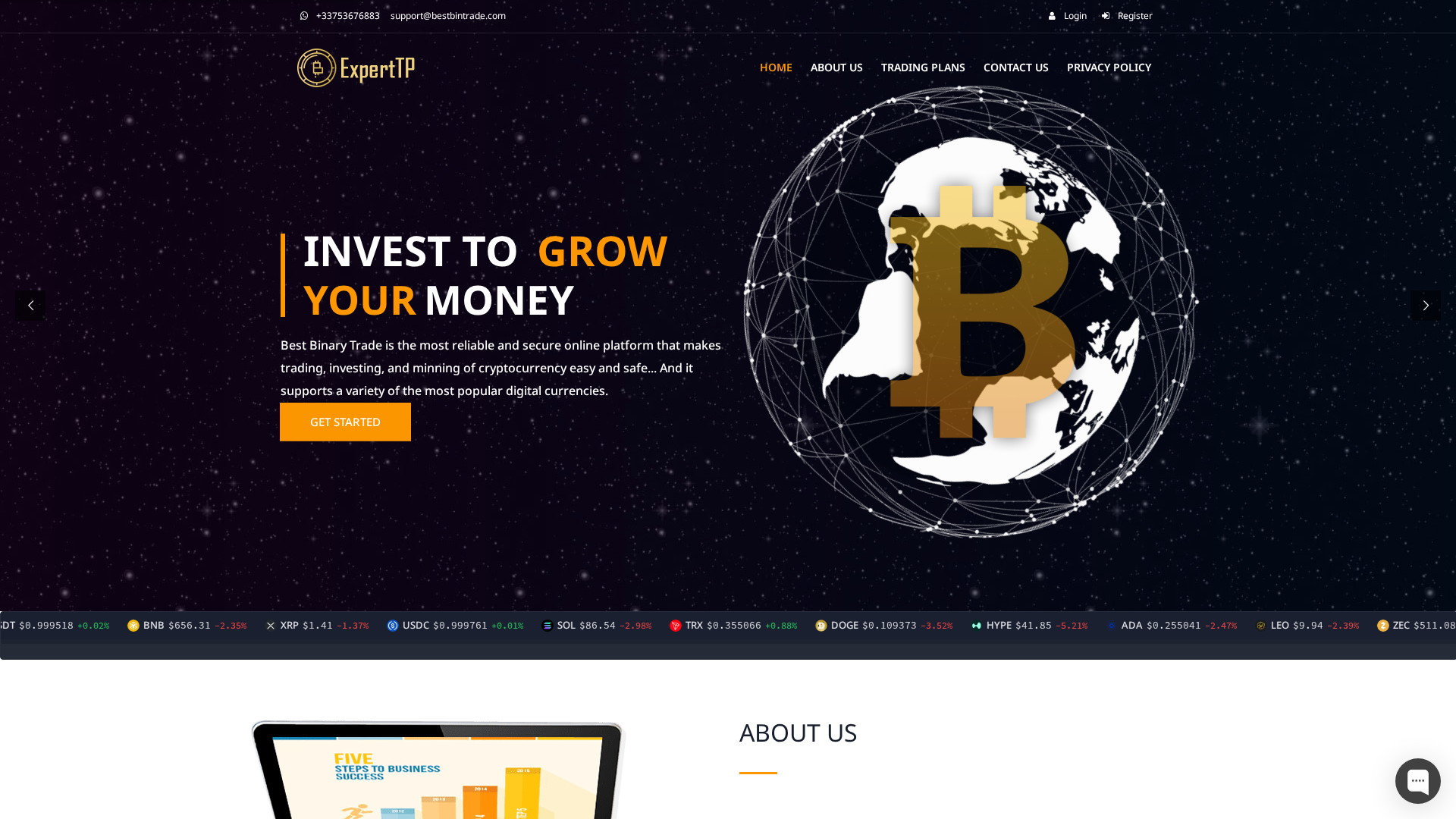 Screenshot of bestbintrade.online
