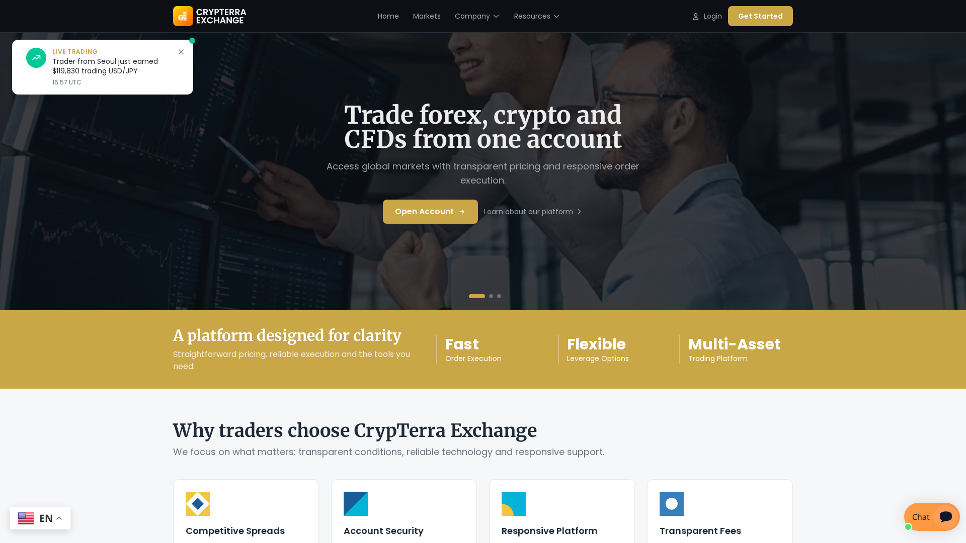 Screenshot of crypterraexchange.com
