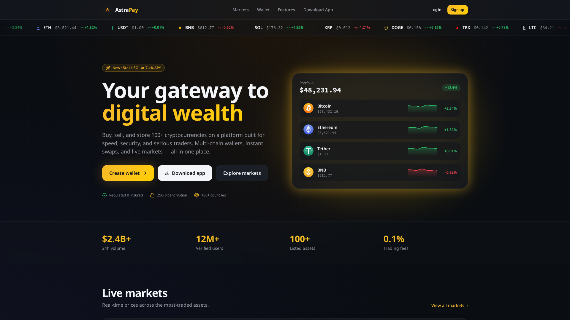 Screenshot of astrapaywallet.online