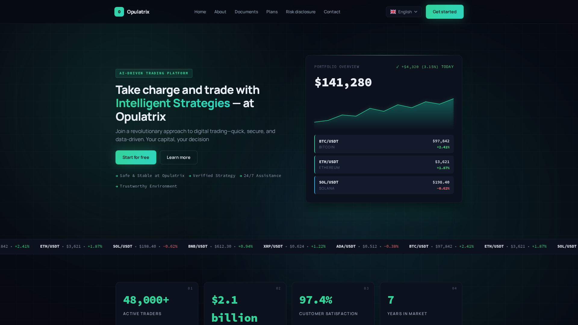 Screenshot of opulatrixtrade.com