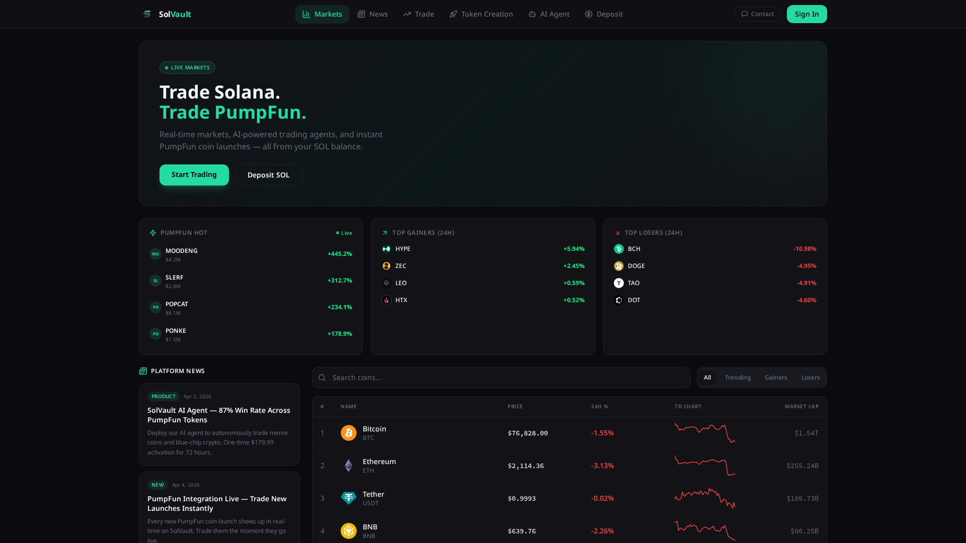 Screenshot of solvaultagent.com
