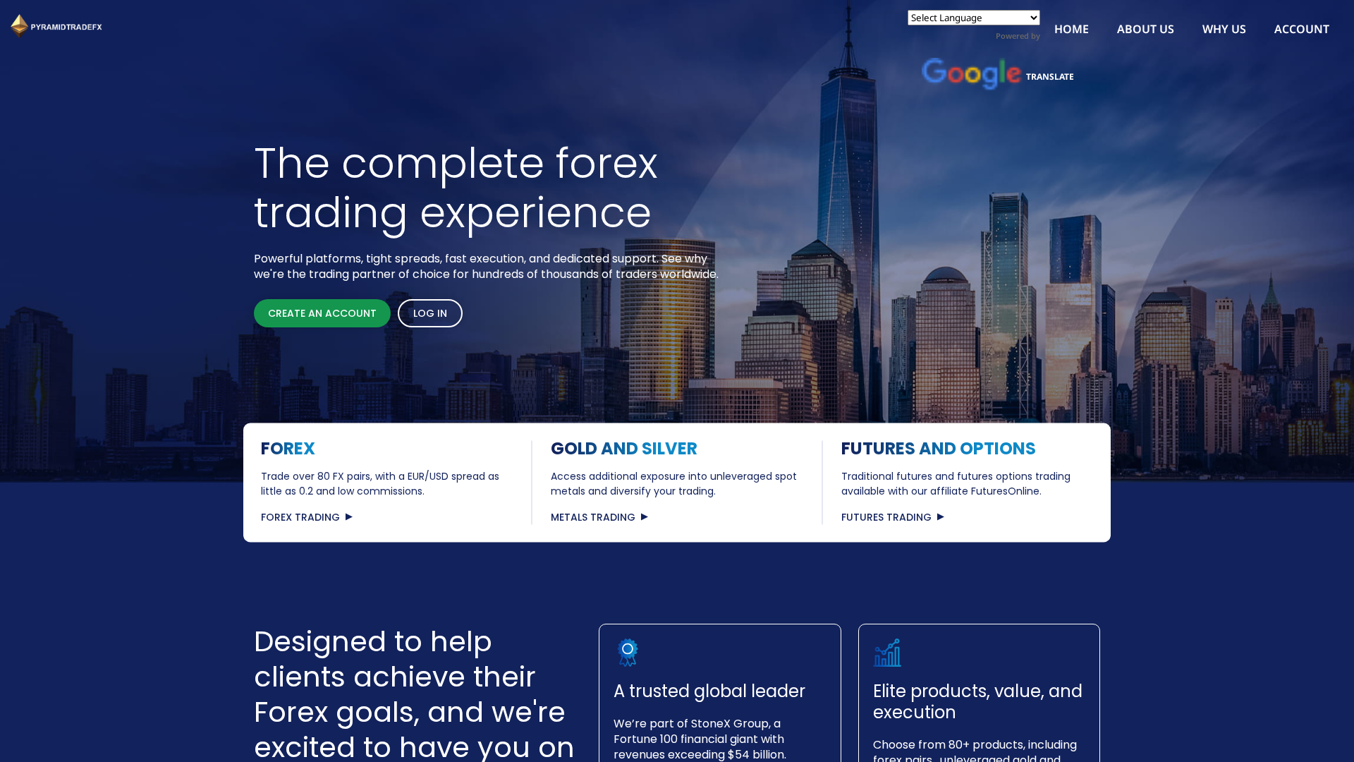 Screenshot of pyramidtradefx.com