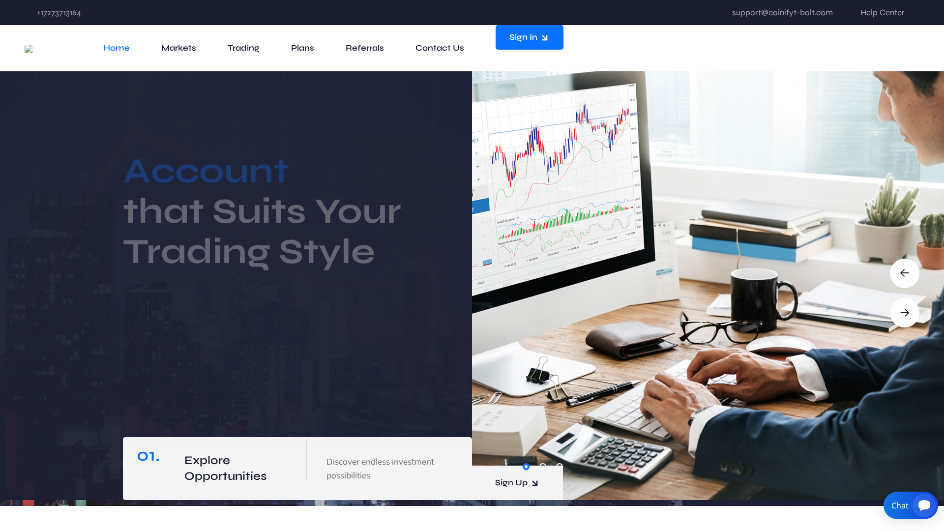 Screenshot of coinifyt-bolt.com