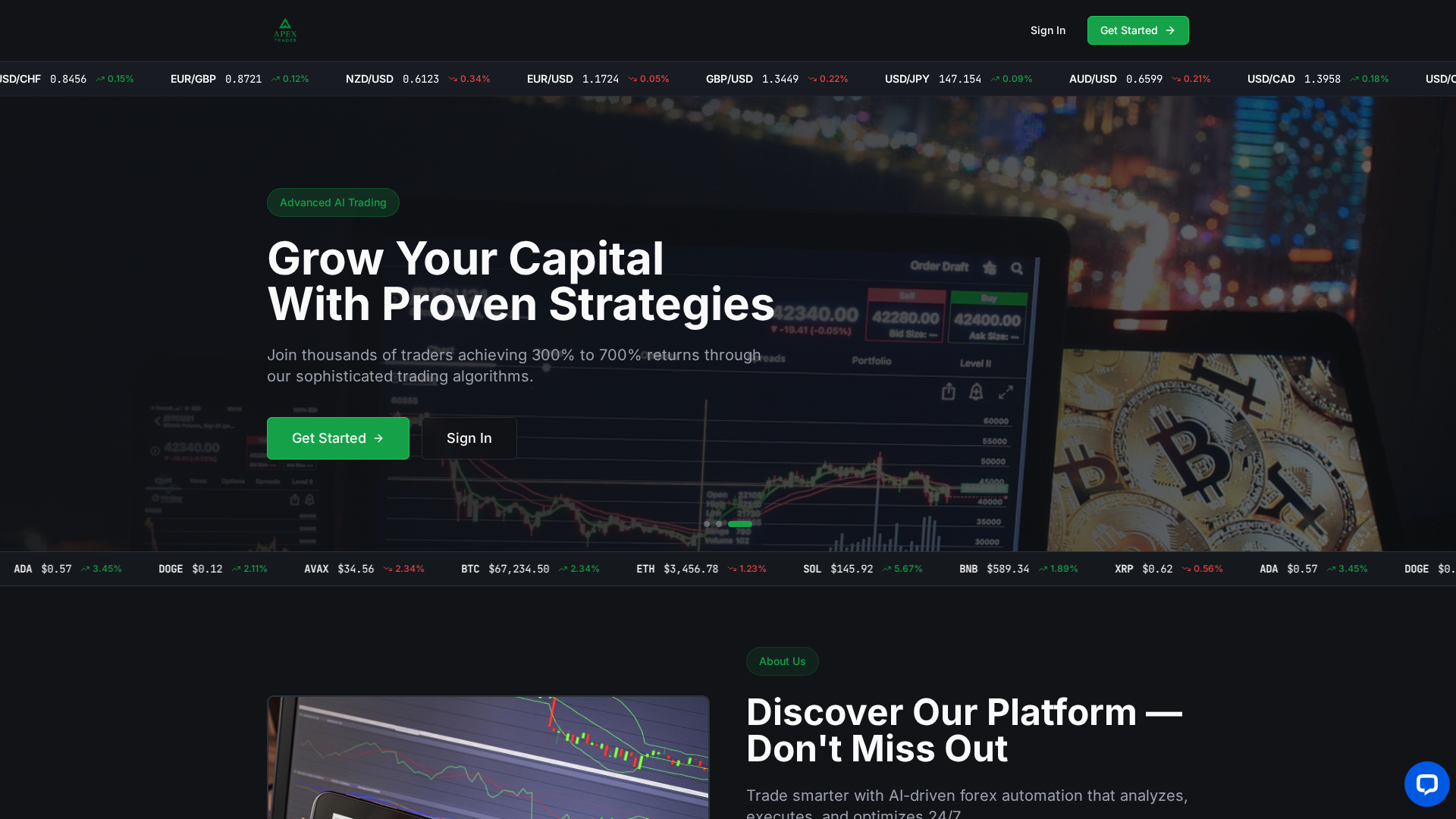Screenshot of apextraderpeak.com