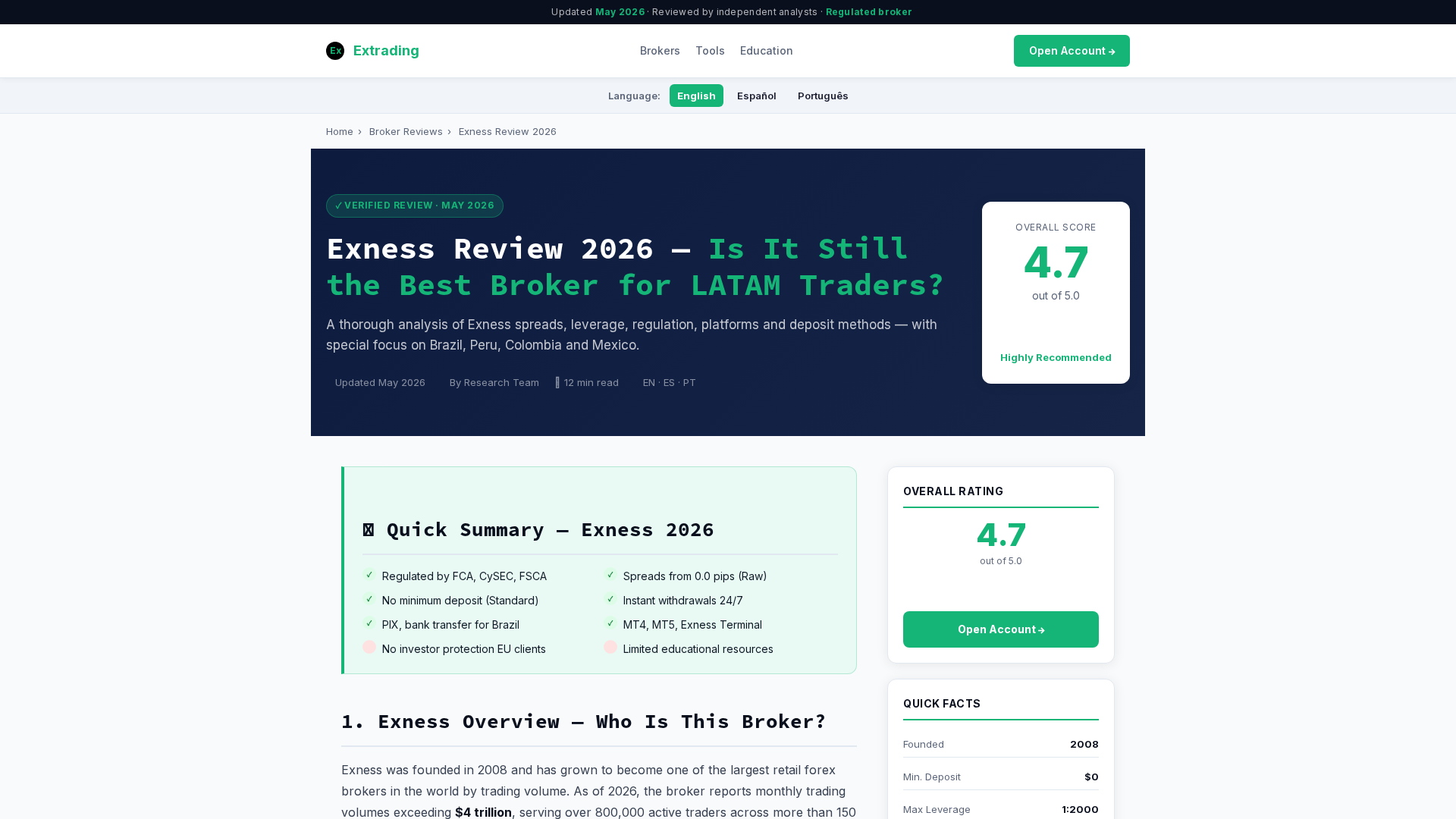 Screenshot of extrading-platform.com