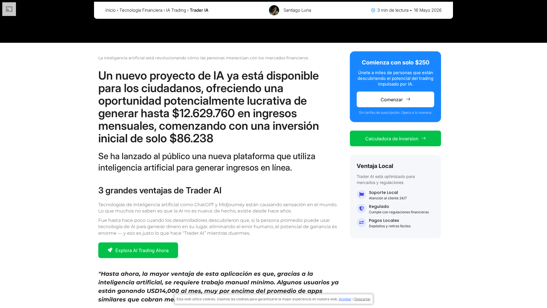Screenshot of trader-ia.io