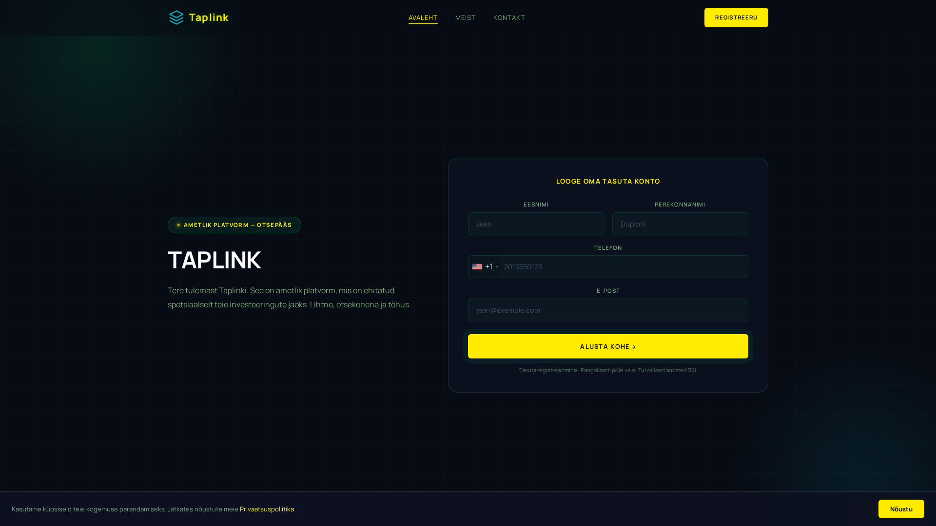 Screenshot of taplink-ai.com