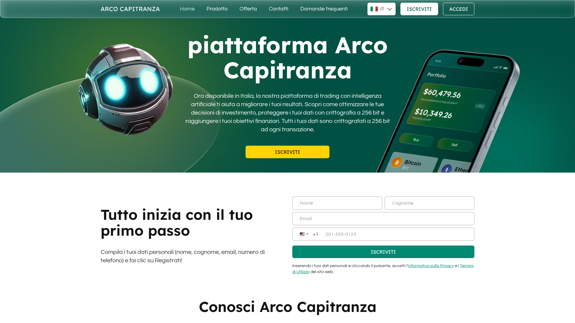 Screenshot of arco-capitranza.com