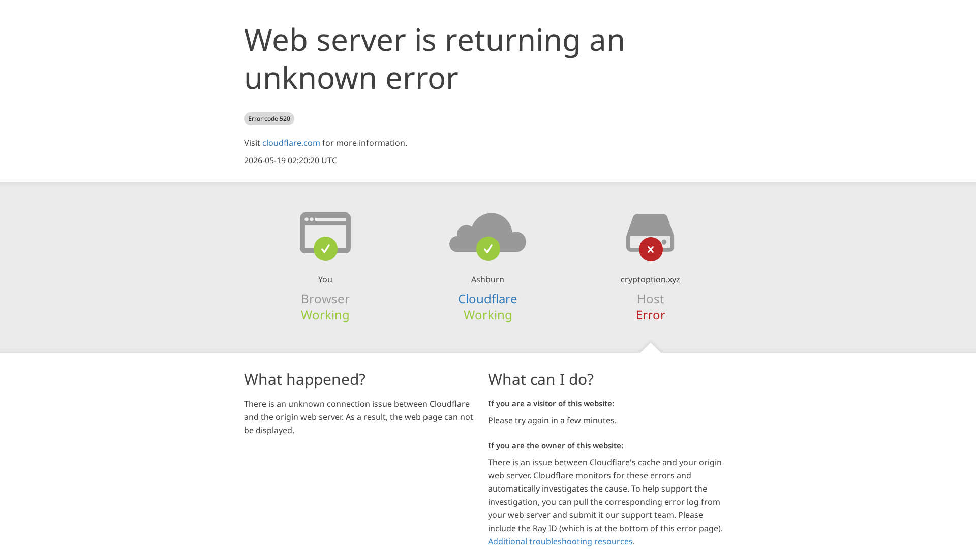 Screenshot of cryptoption.xyz