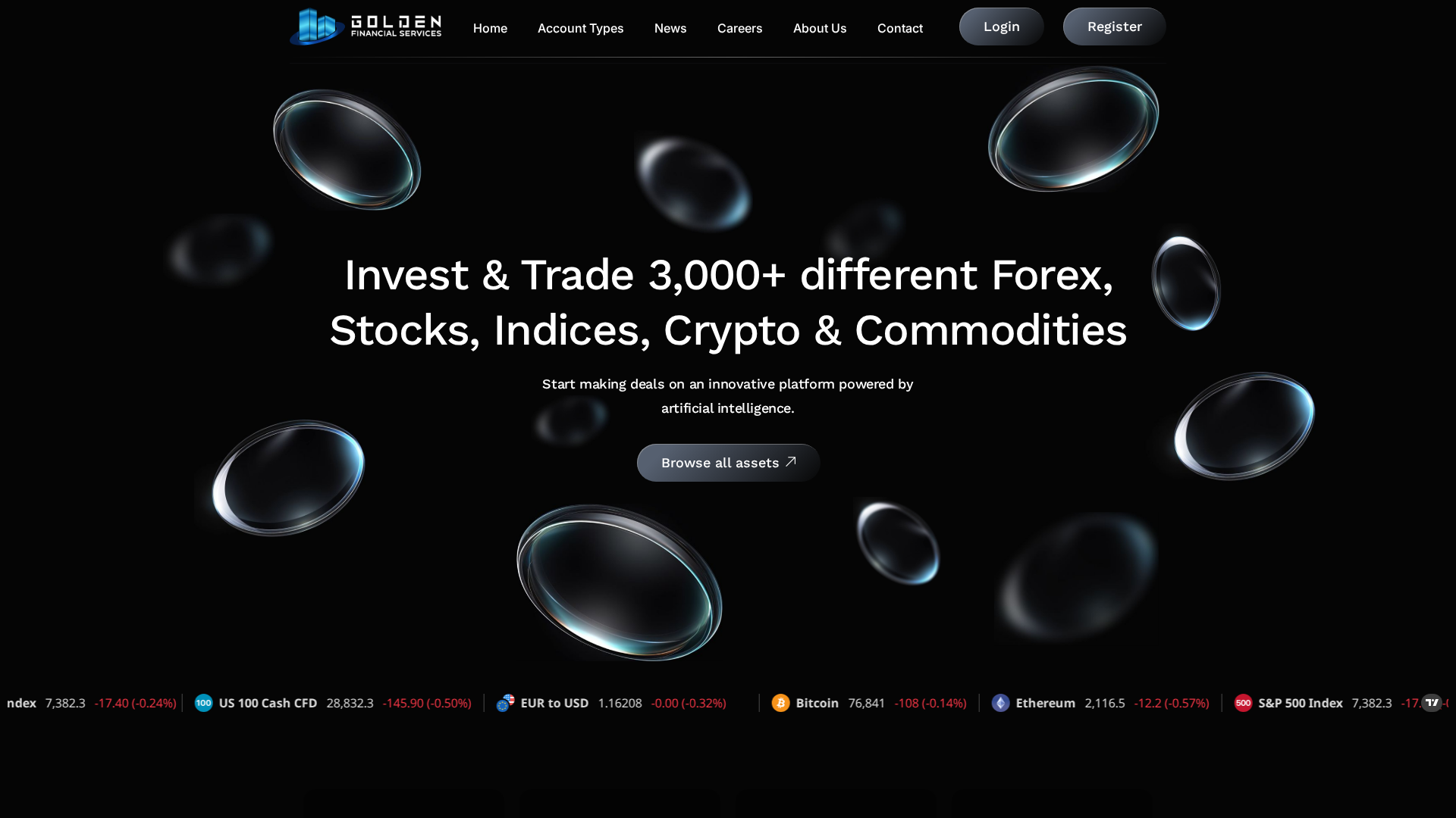 Screenshot of goldenfinsrvices.com