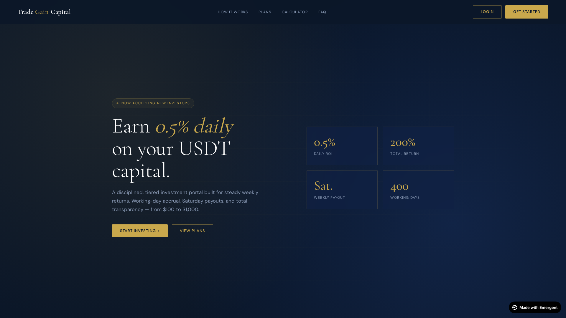 Screenshot of tradegaincapital.com