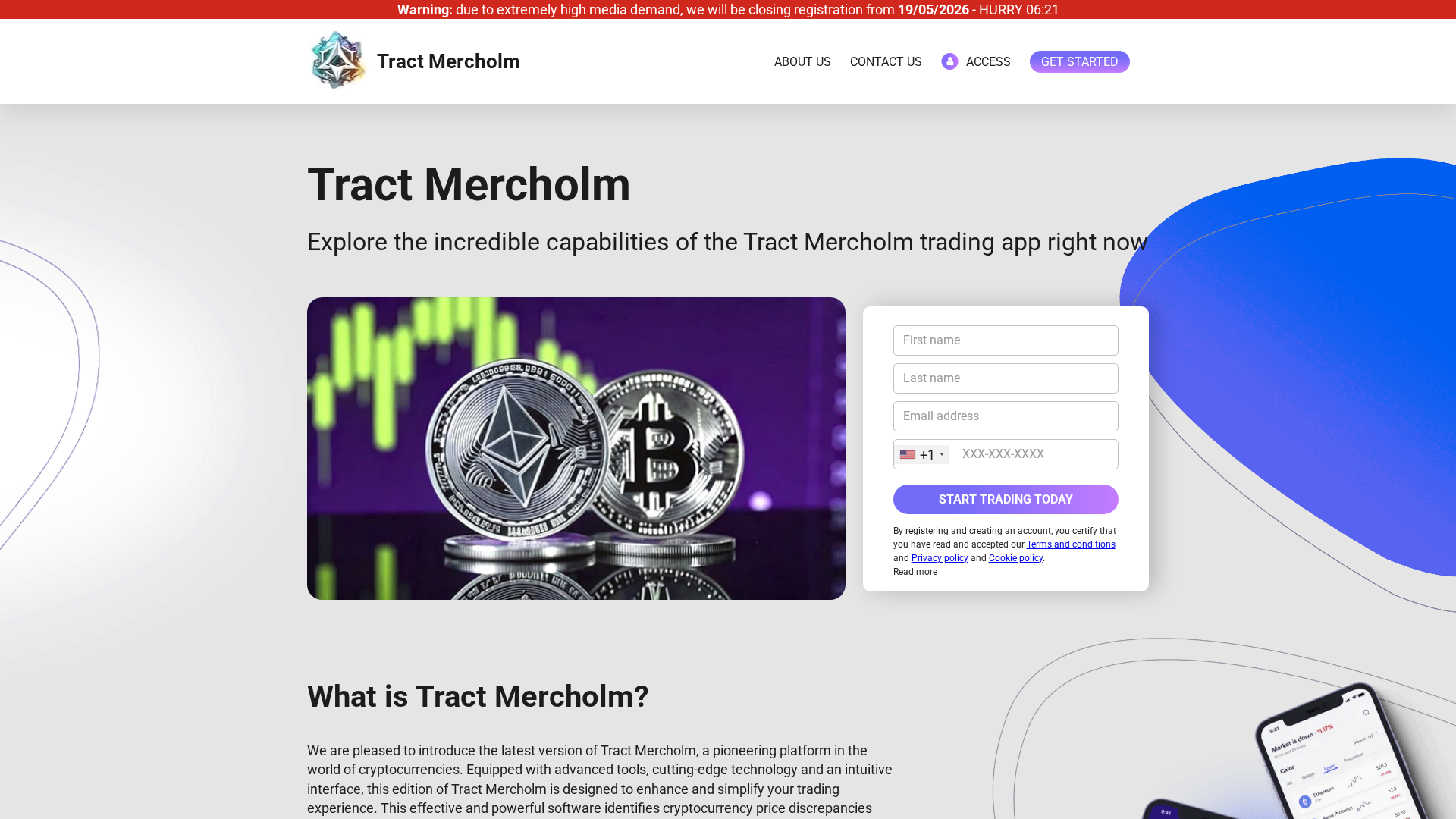 Screenshot of tractmercholm.net