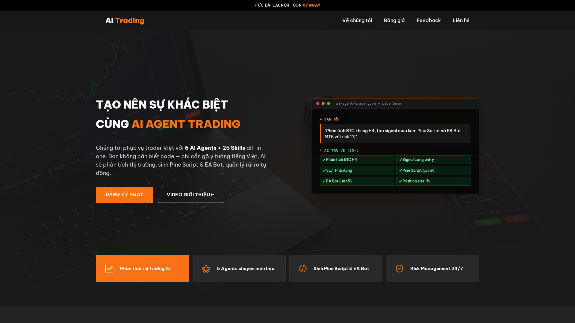 Screenshot of aiagent-trading.com