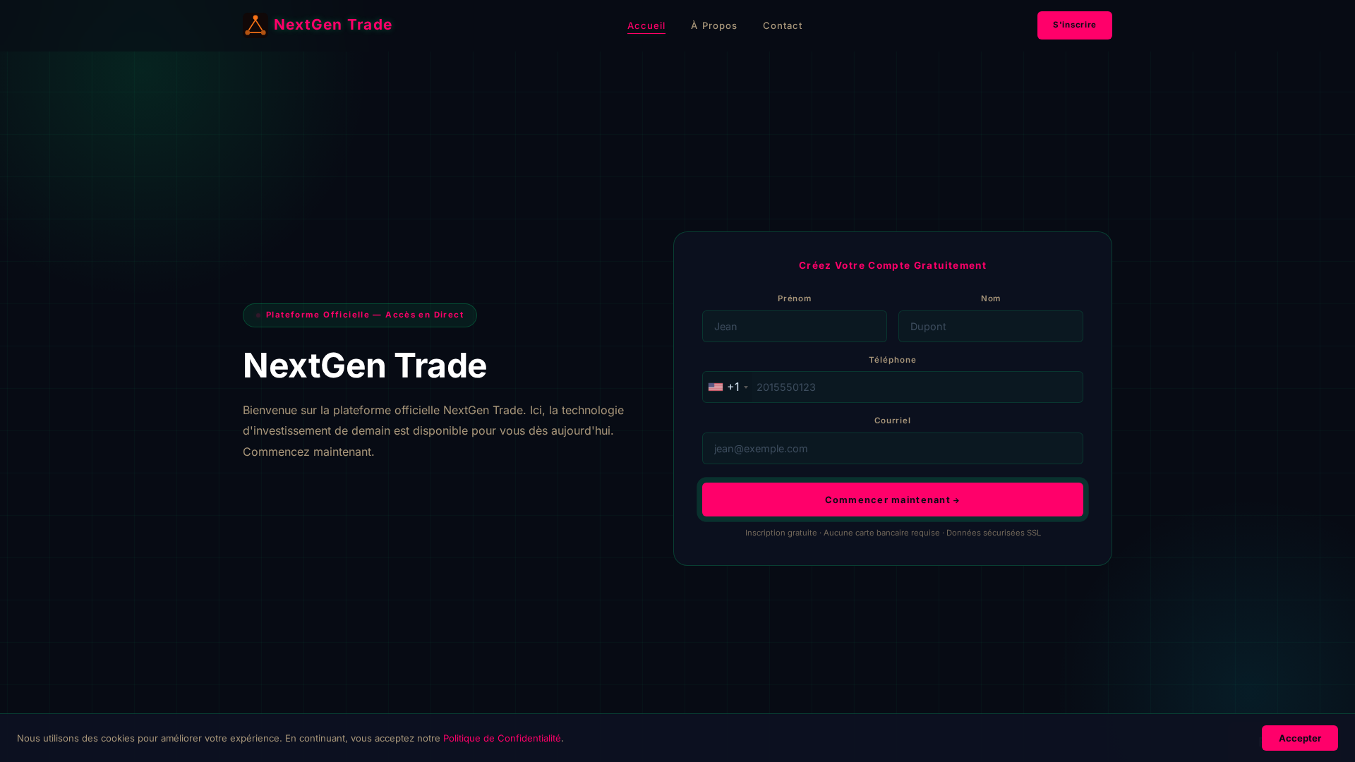 Screenshot of nextgentrade.org