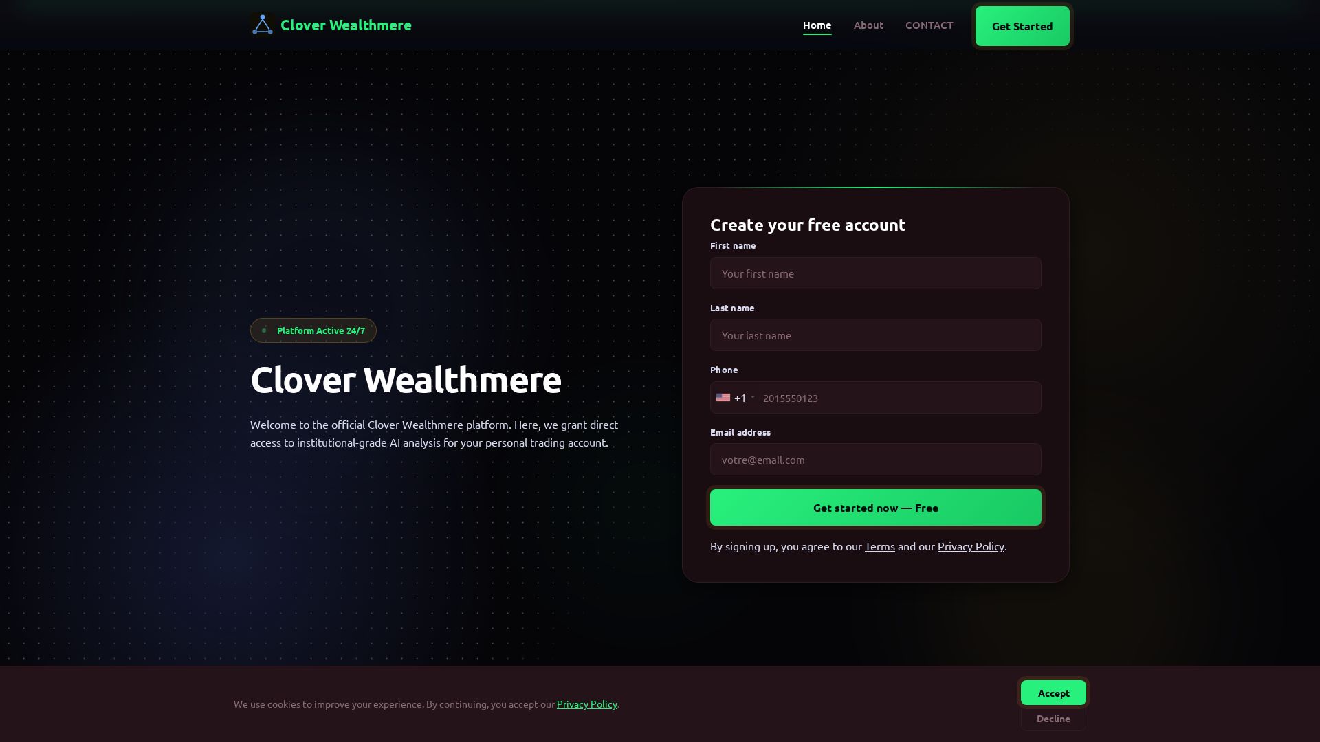Screenshot of cloverwealthmere.org