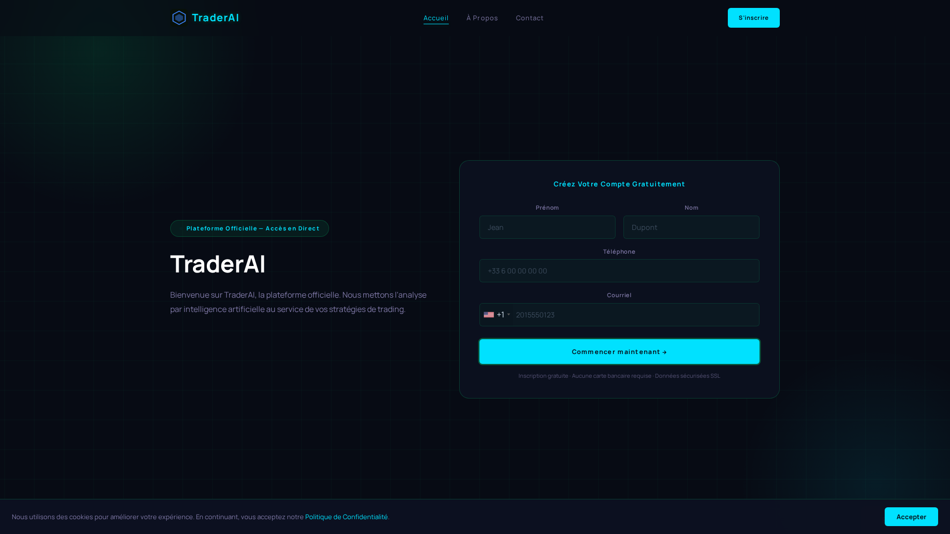 Screenshot of traderaiplatform.org