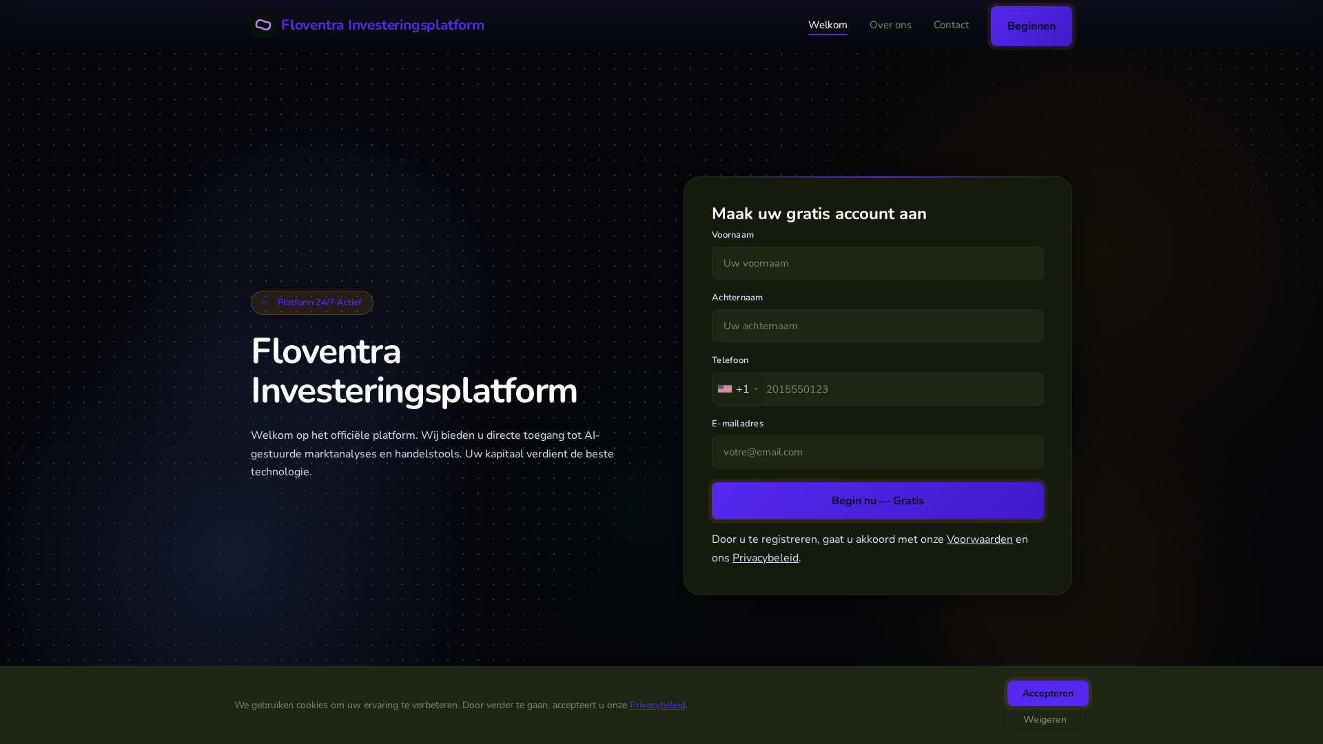 Screenshot of floventrainvesteringsplatform.com
