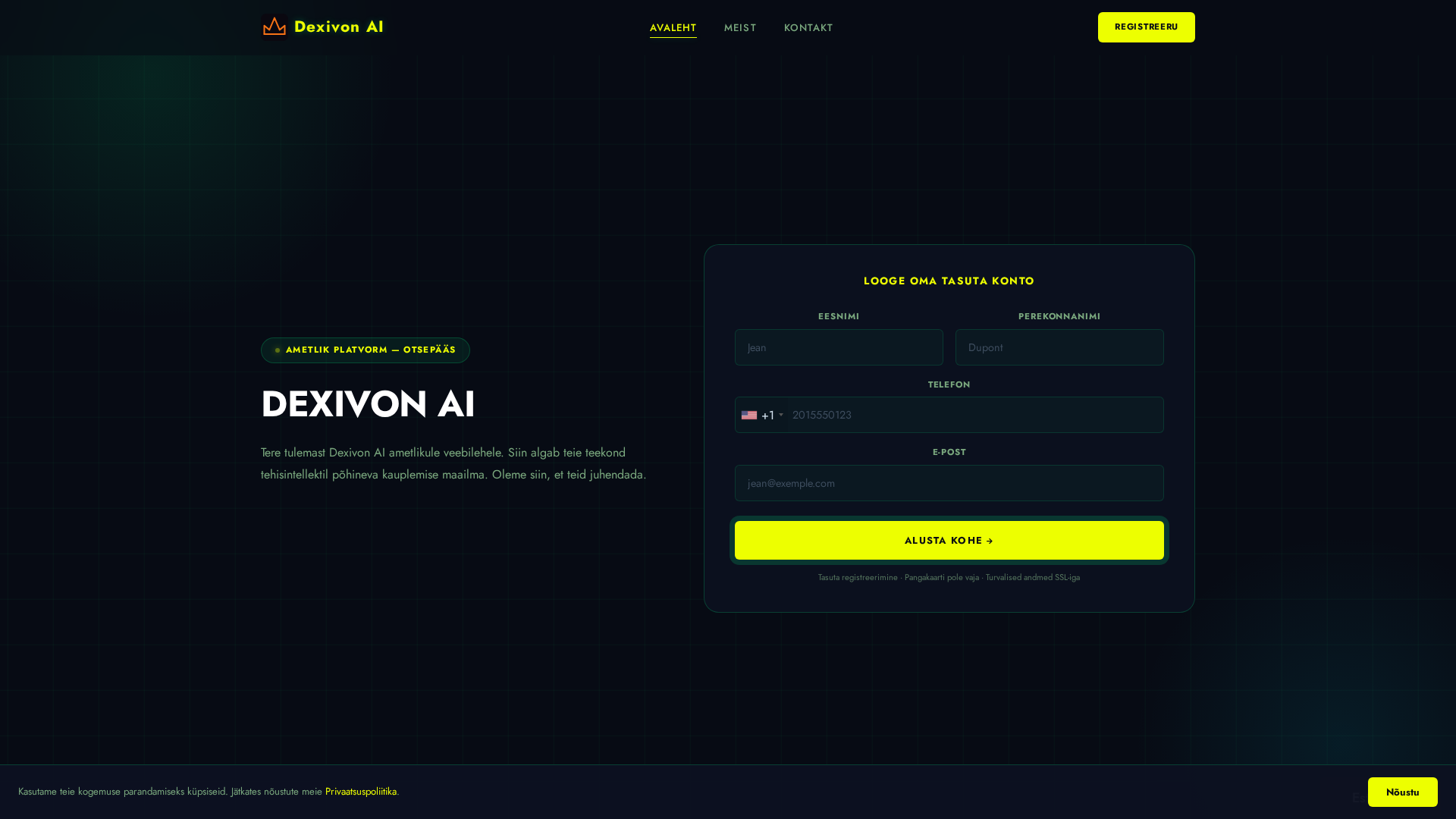 Screenshot of dexivon-ai.com