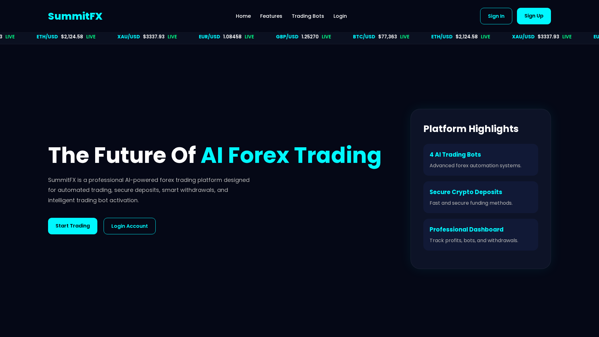 Screenshot of summitfx.best