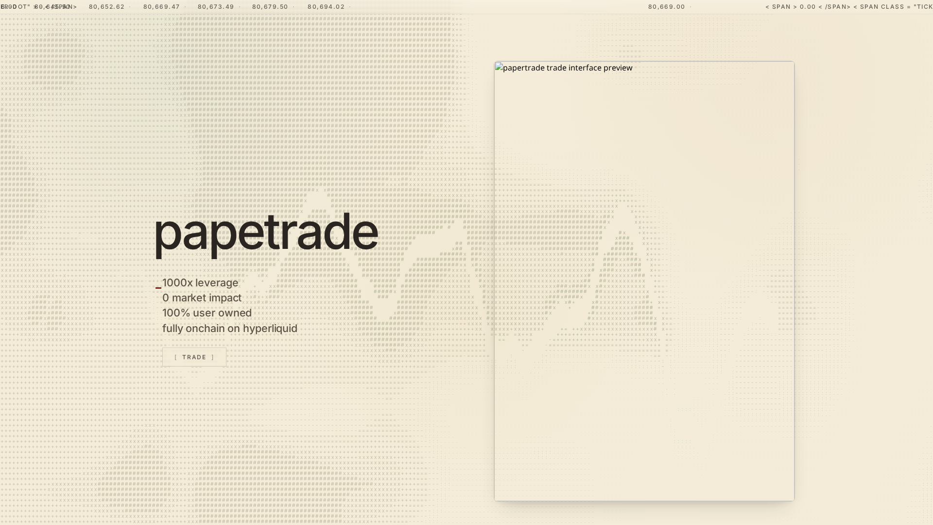 Screenshot of papertrades.xyz