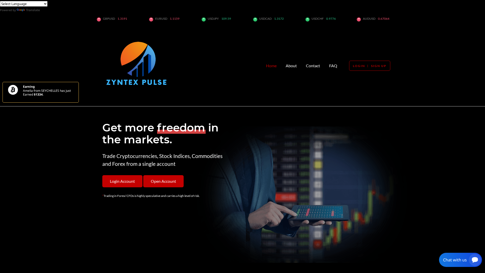 Screenshot of zyntexpulse.live