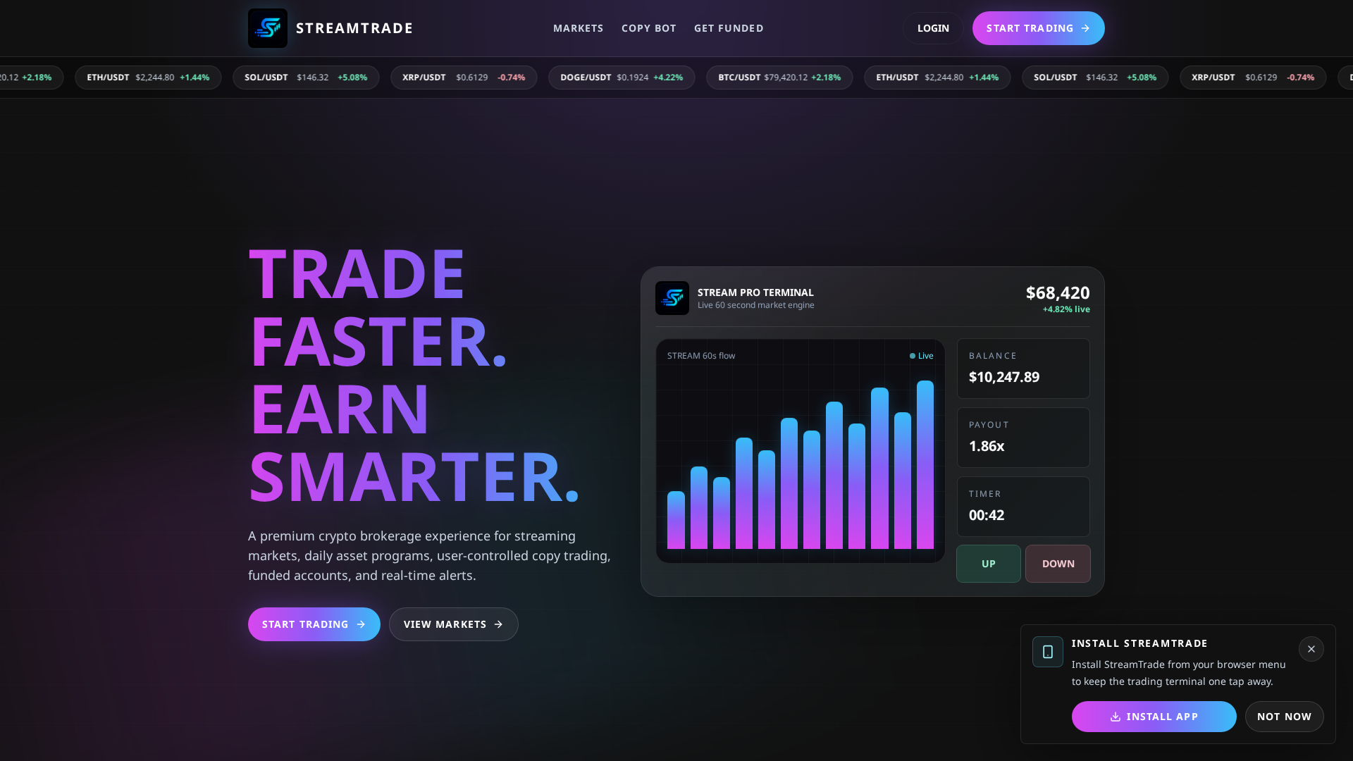 Screenshot of streamtrade.click