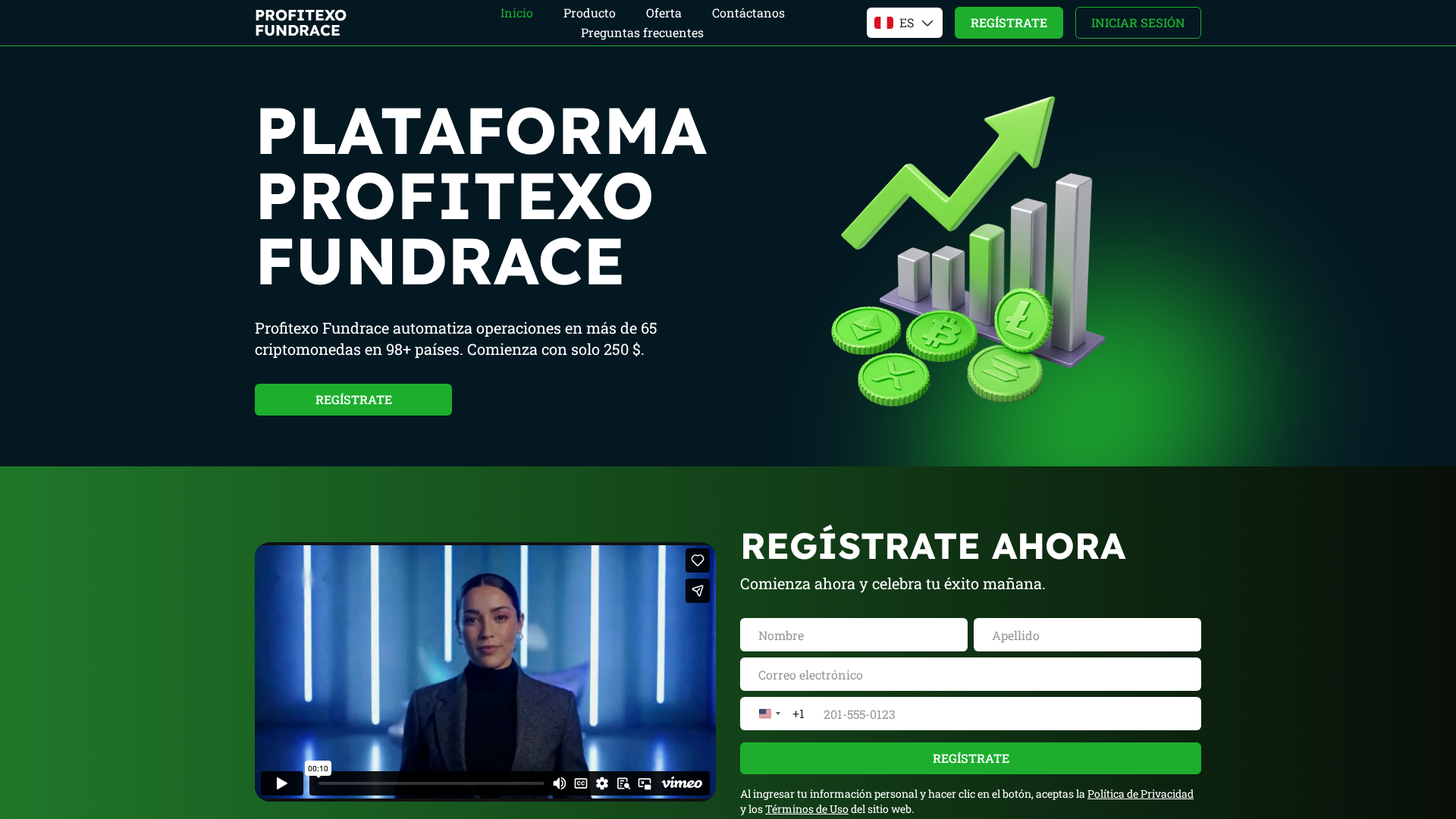 Screenshot of profitexo-fundrace.com
