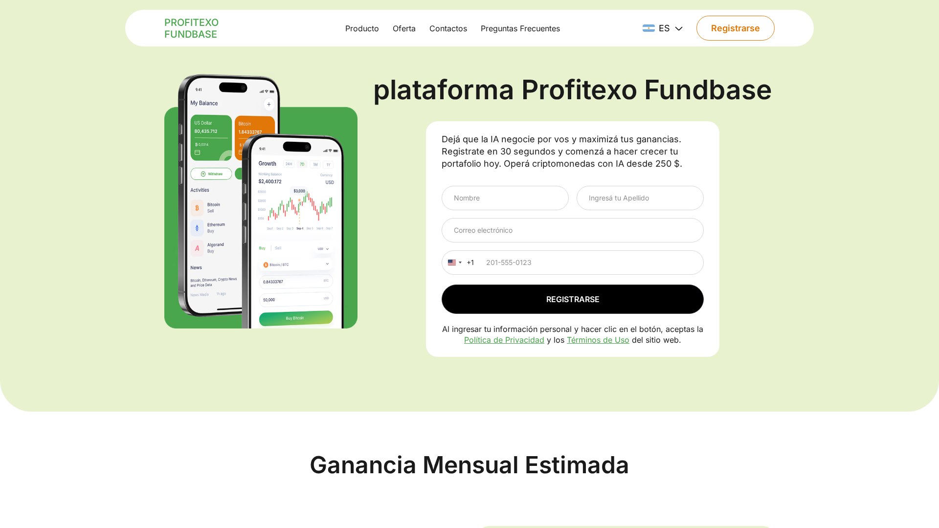 Screenshot of profitexo-fundbase.com