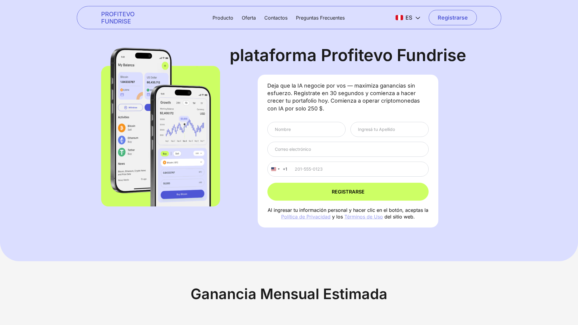 Screenshot of profitevo-fundrise.com