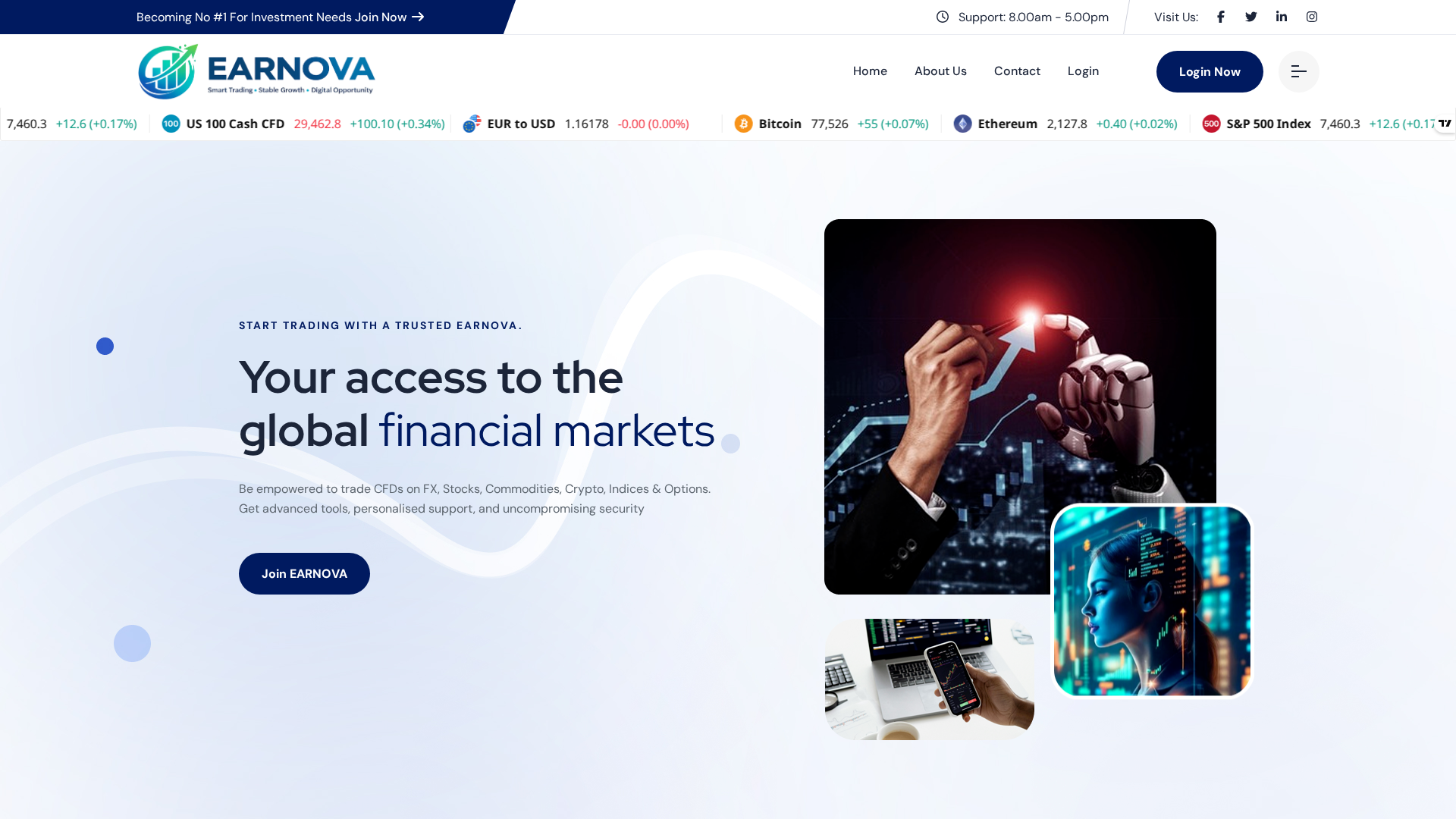 Screenshot of earnova.trade