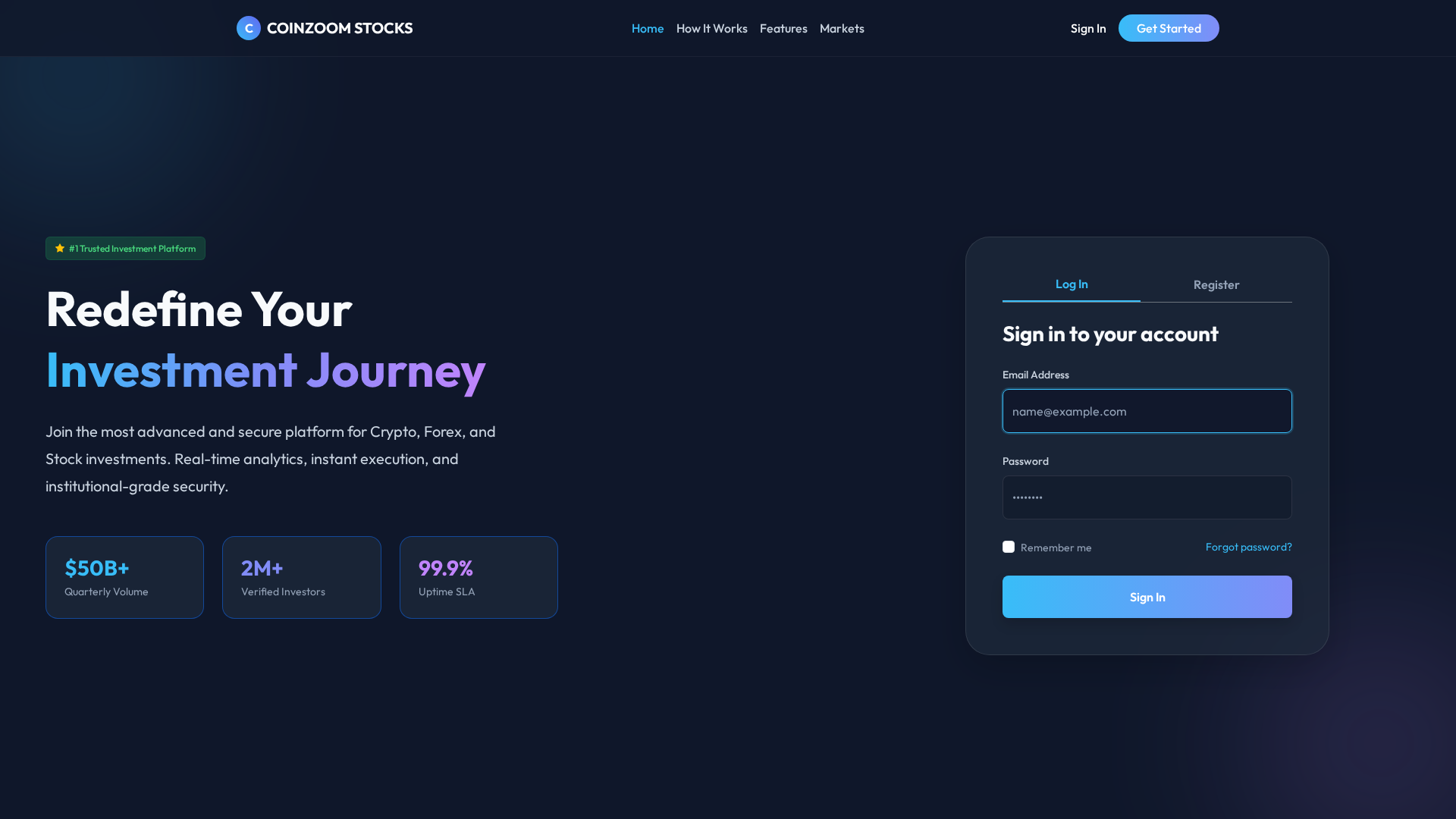 Screenshot of invest-coinzoom.space