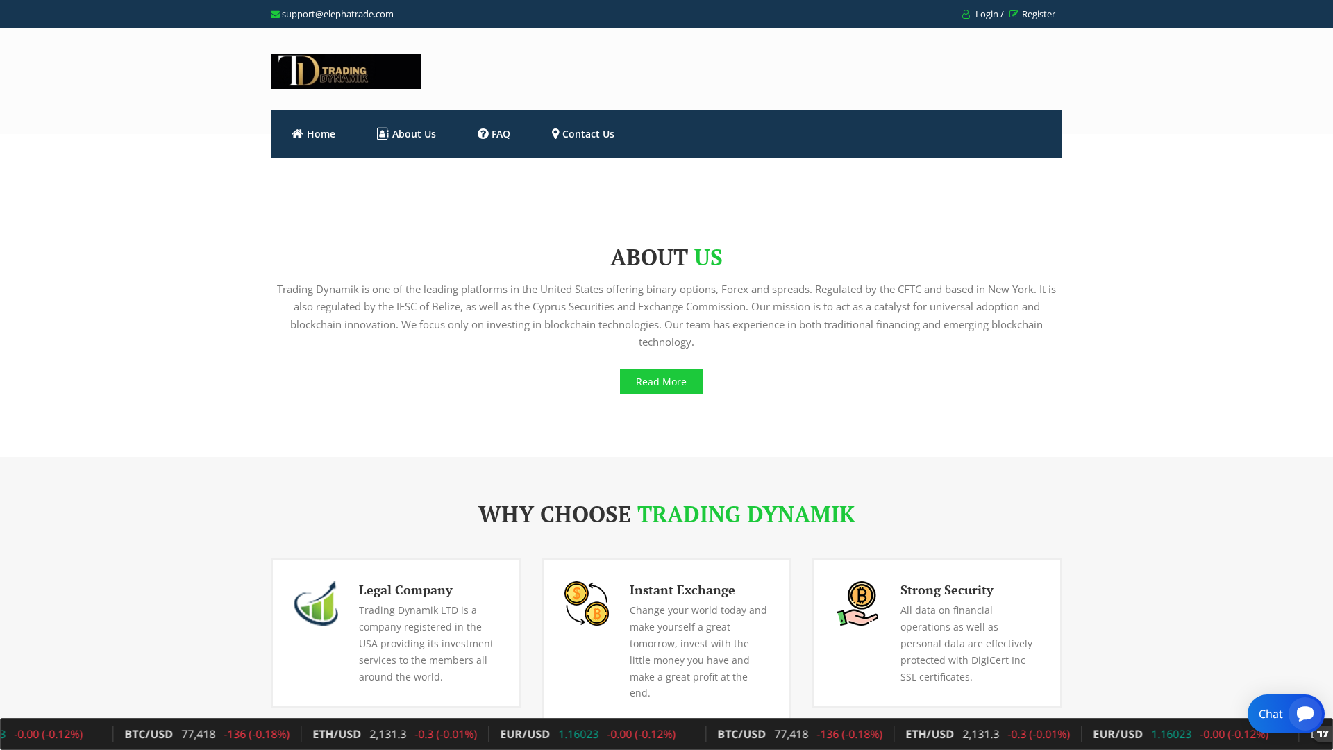 Screenshot of tradingdynamik.com