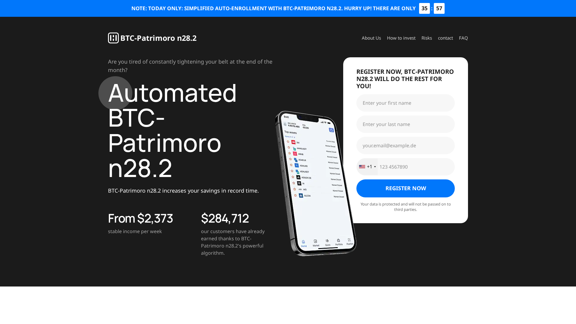 Screenshot of btcpatrimoron282.com