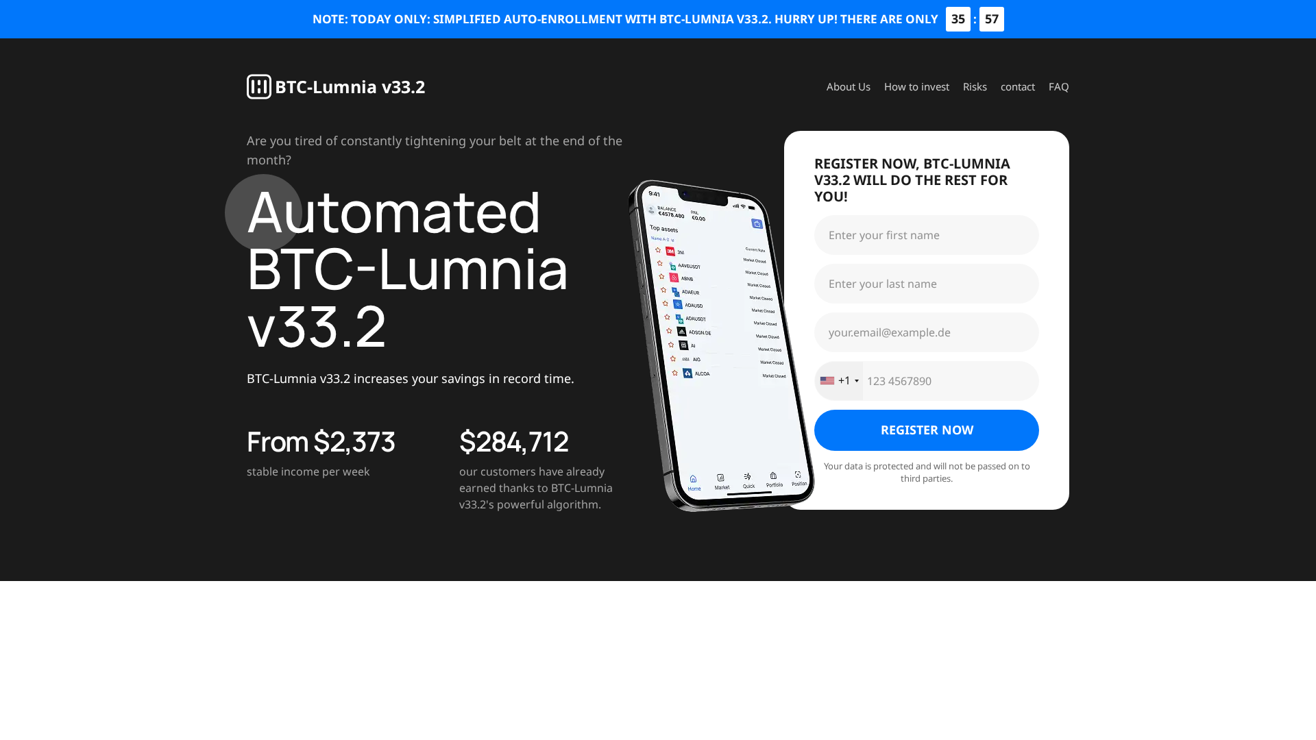 Screenshot of btclumniav332.com