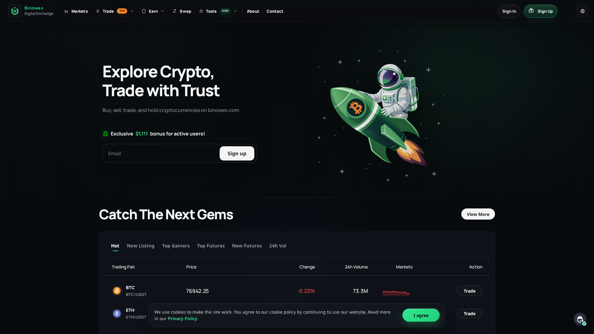 Screenshot of binowex.com