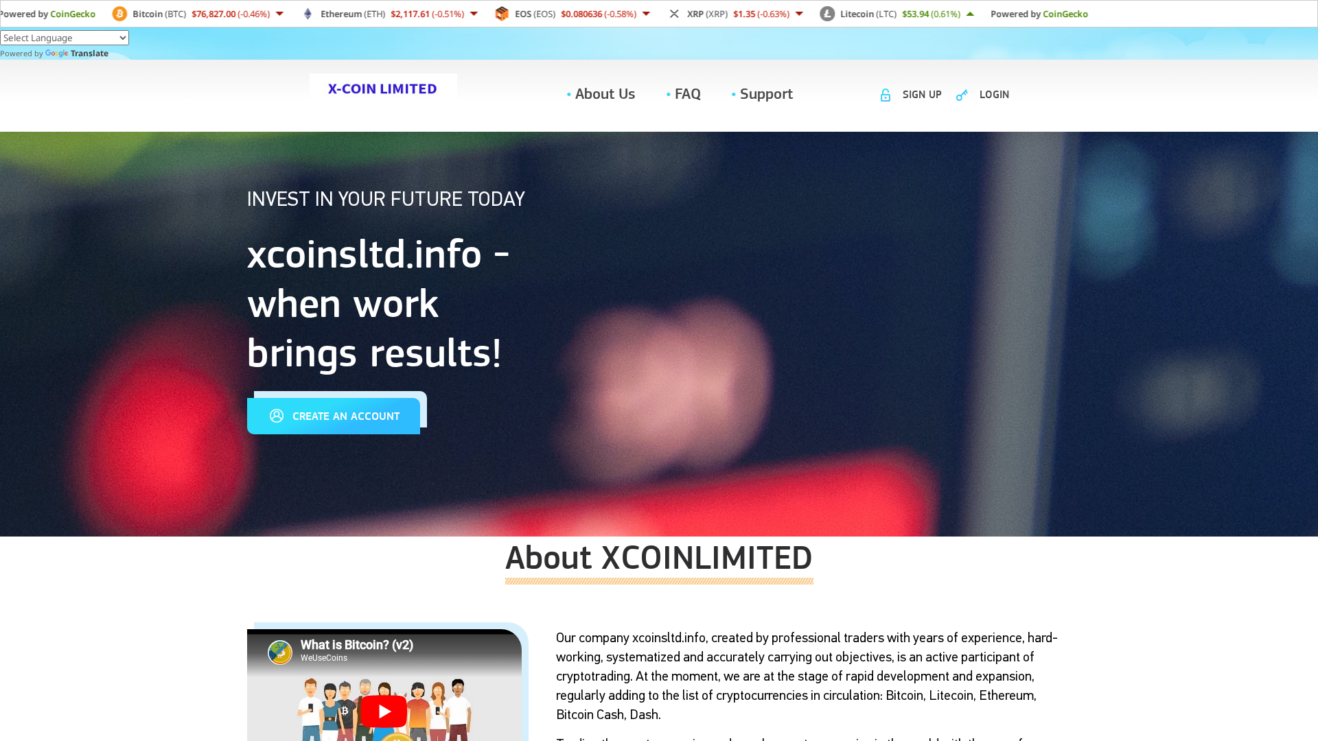 Screenshot of xcoinsltd.info