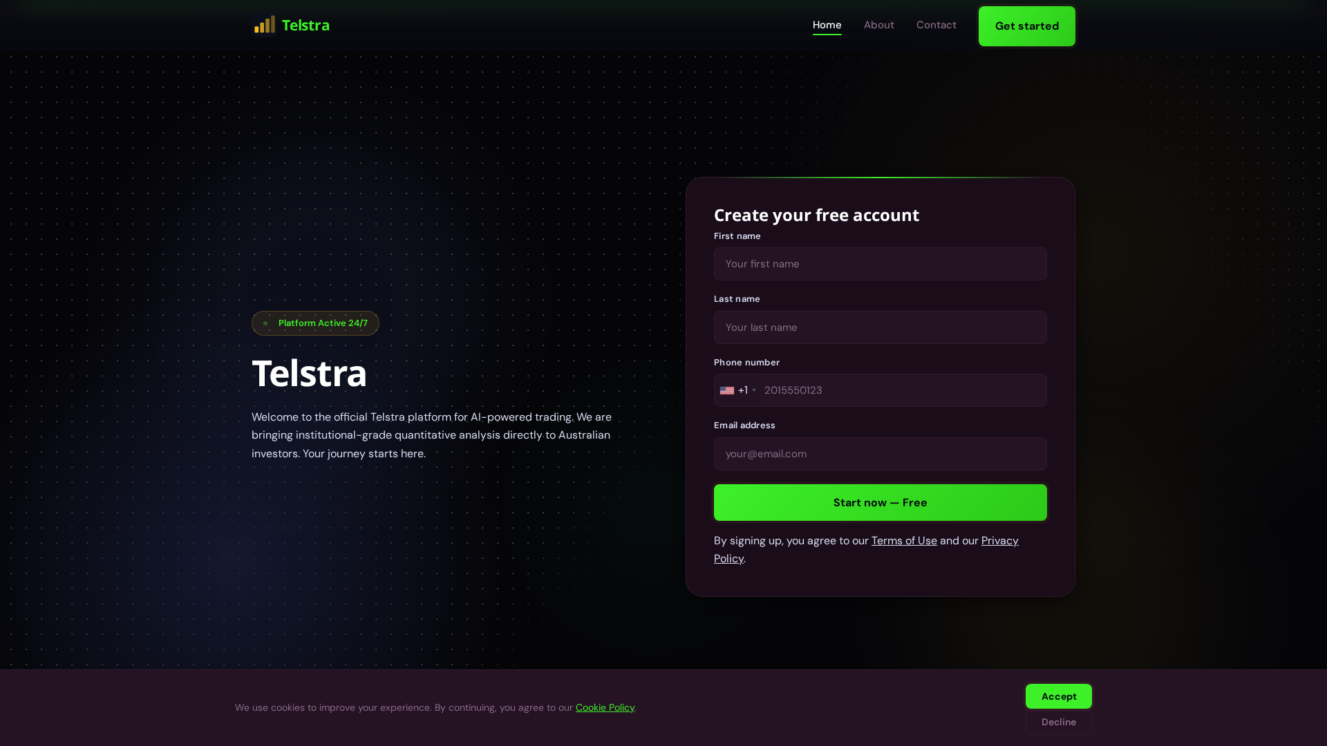 Screenshot of telstra-crypto.pro