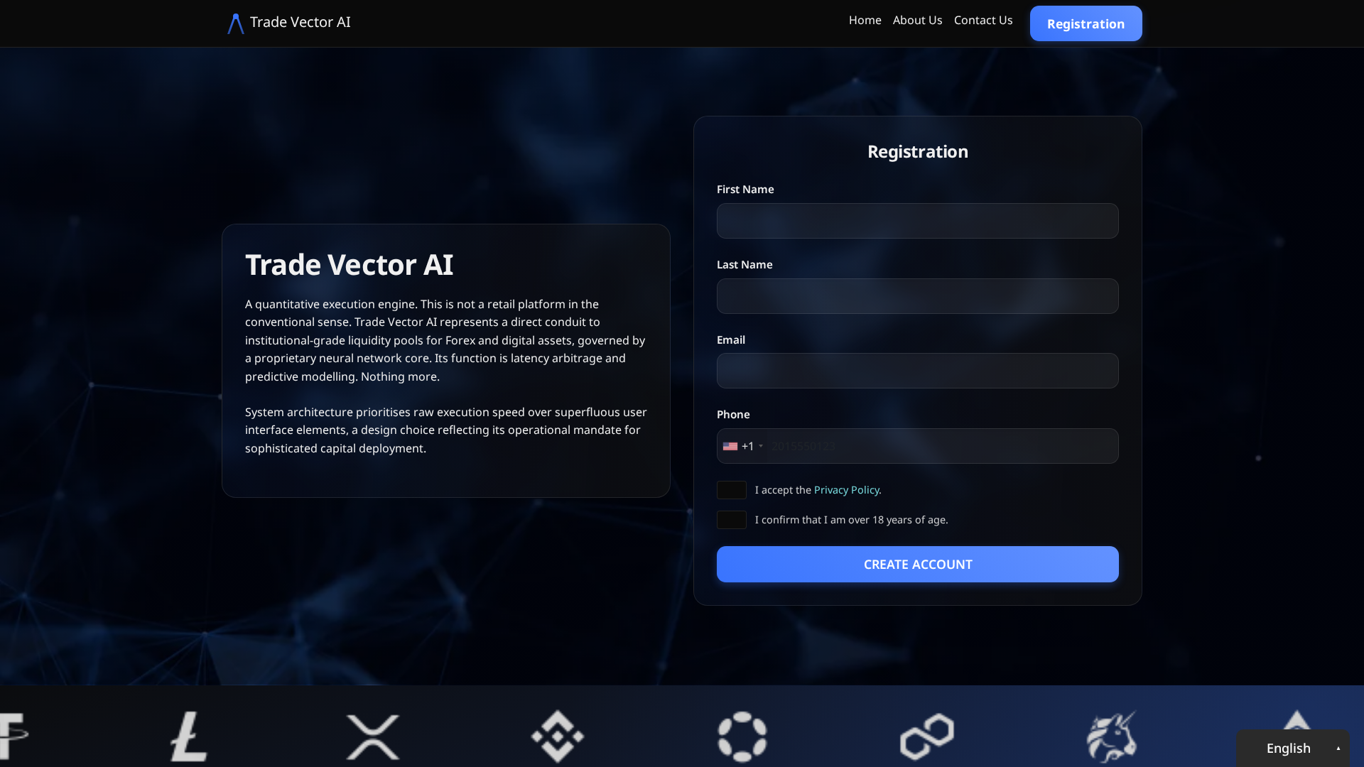 Screenshot of tradevectorai-crypto.pro