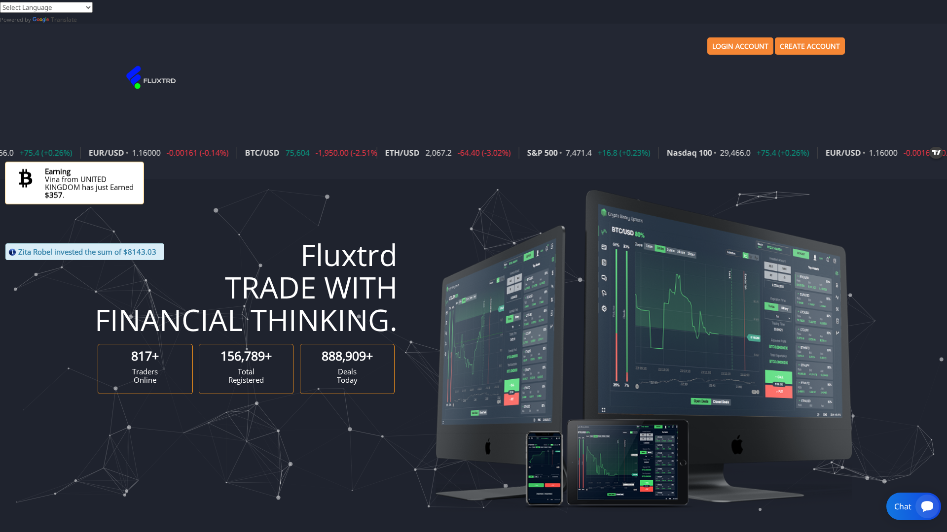 Screenshot of fluxtrd.live